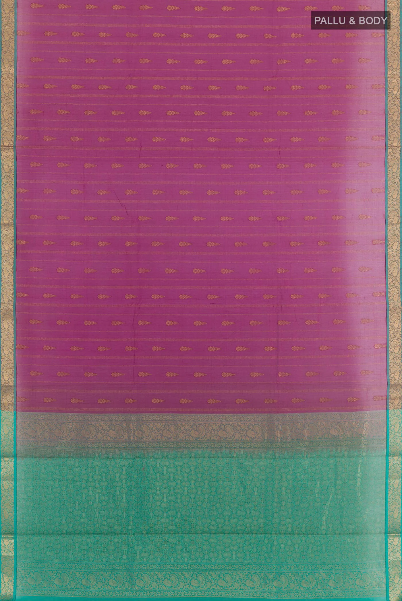 Maroon Silk Cotton Saree - Image 3