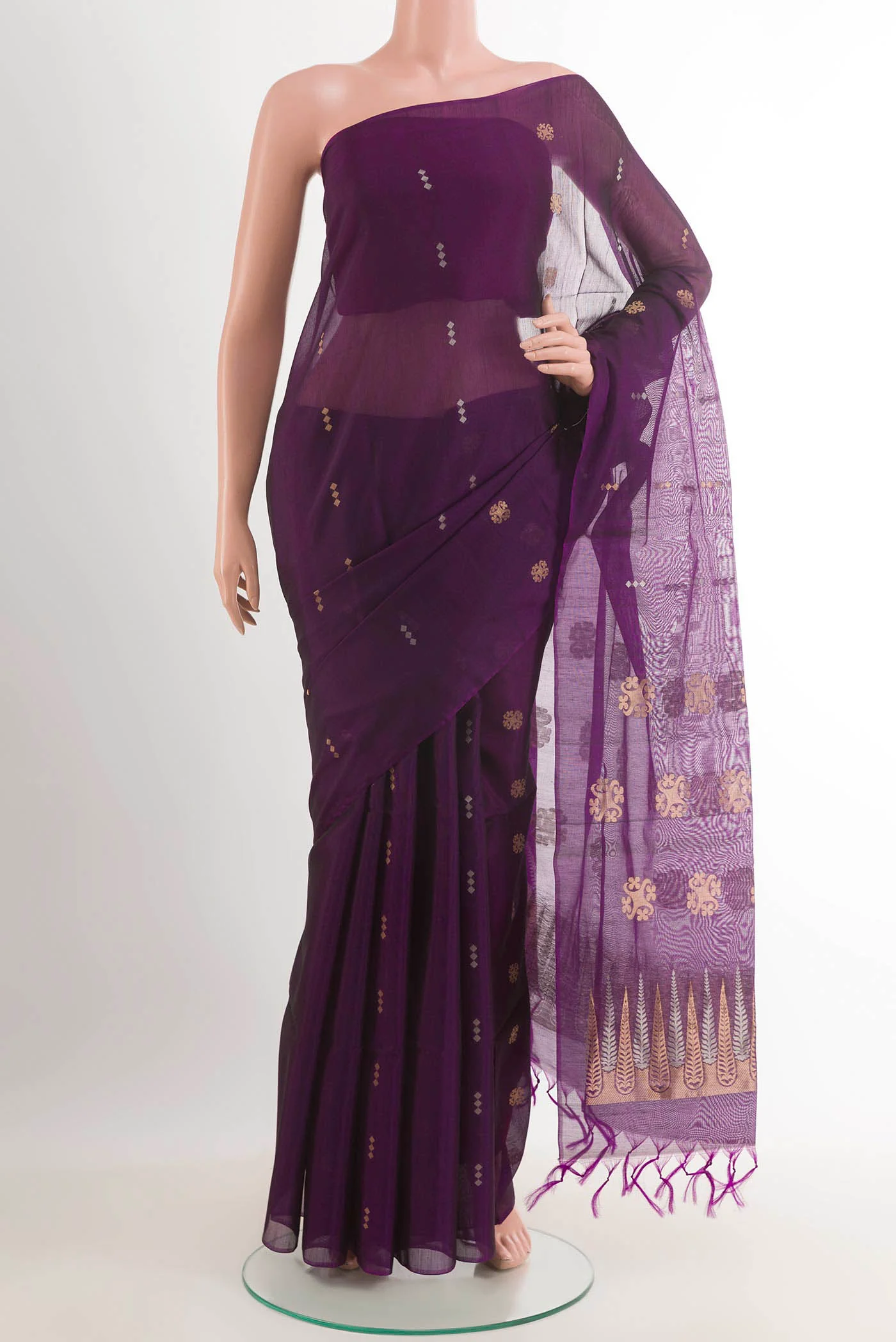 Violet Silk Cotton Saree