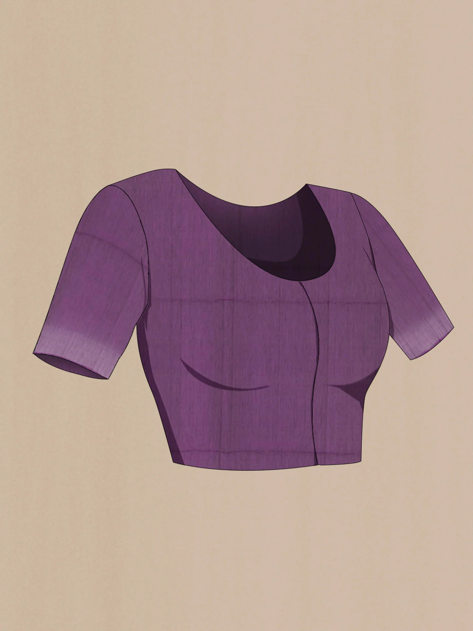 Violet Silk Cotton Saree - Image 2