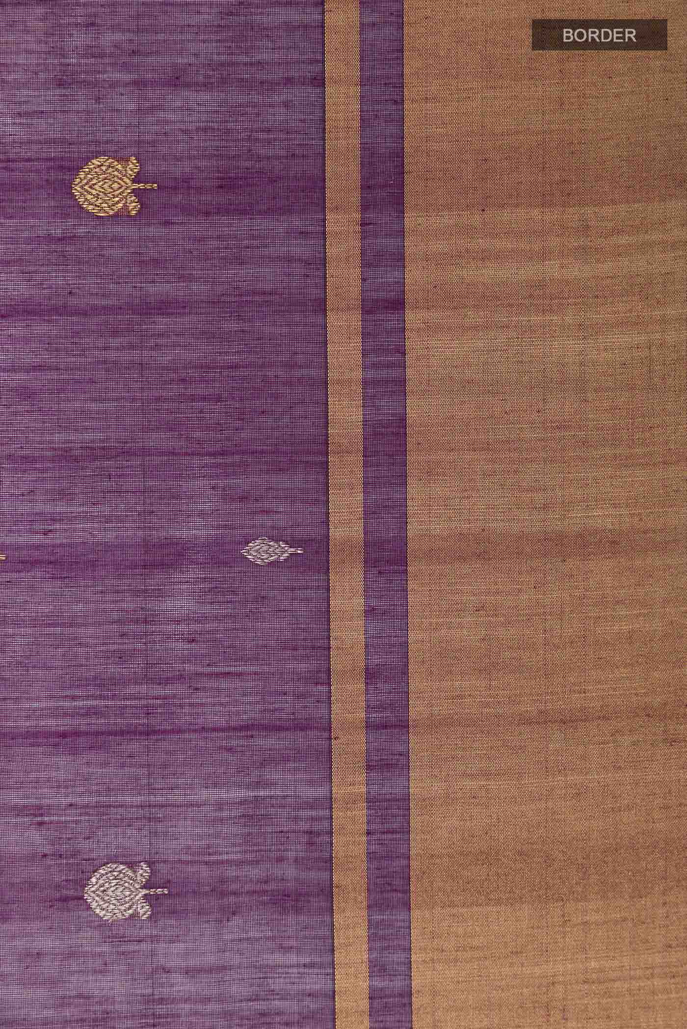 Purple Chanderi Silk Cotton Saree - Image 3