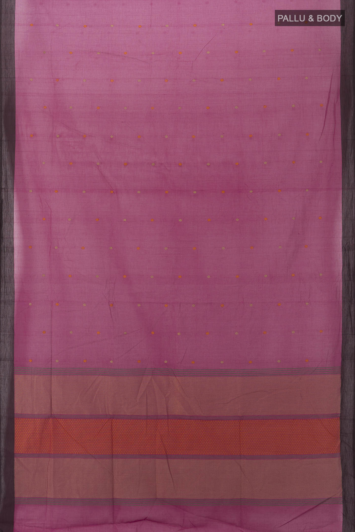 Magenta Coimbatore Cotton Saree - Image 5