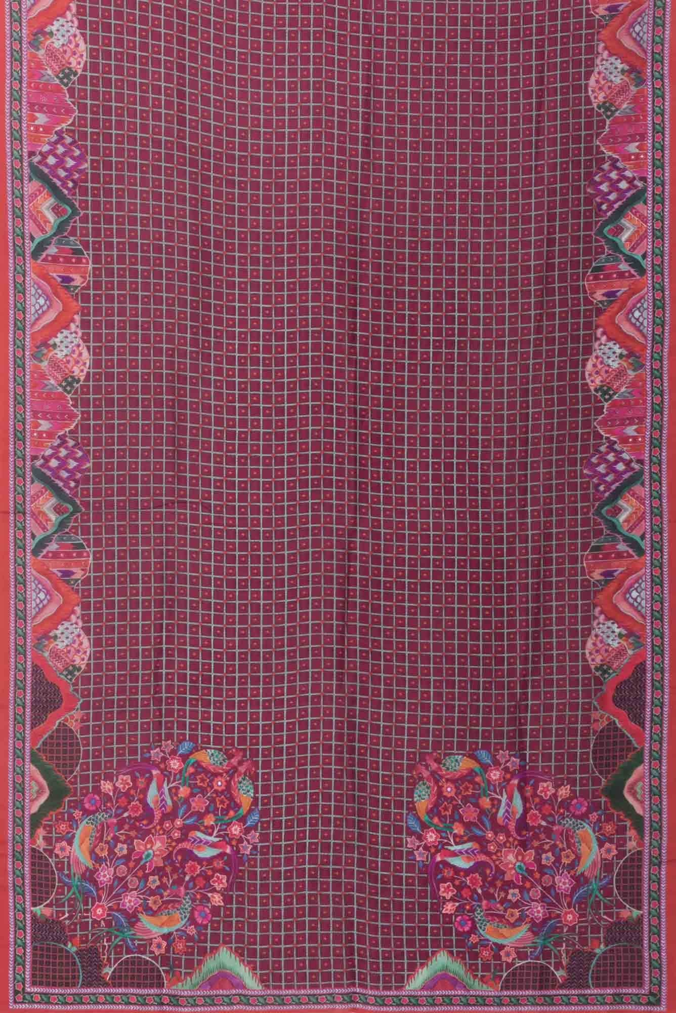 Tila Brown floral design saree from Chintz Collection, Designed by Nalli - Image 4
