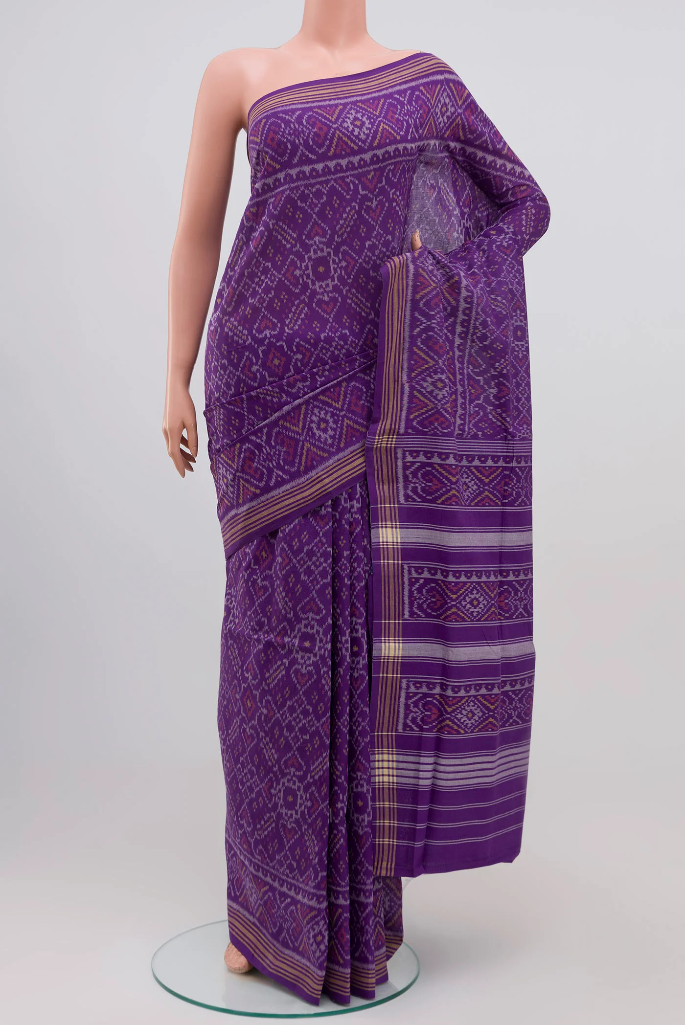 Violet Pochampally Cotton Saree