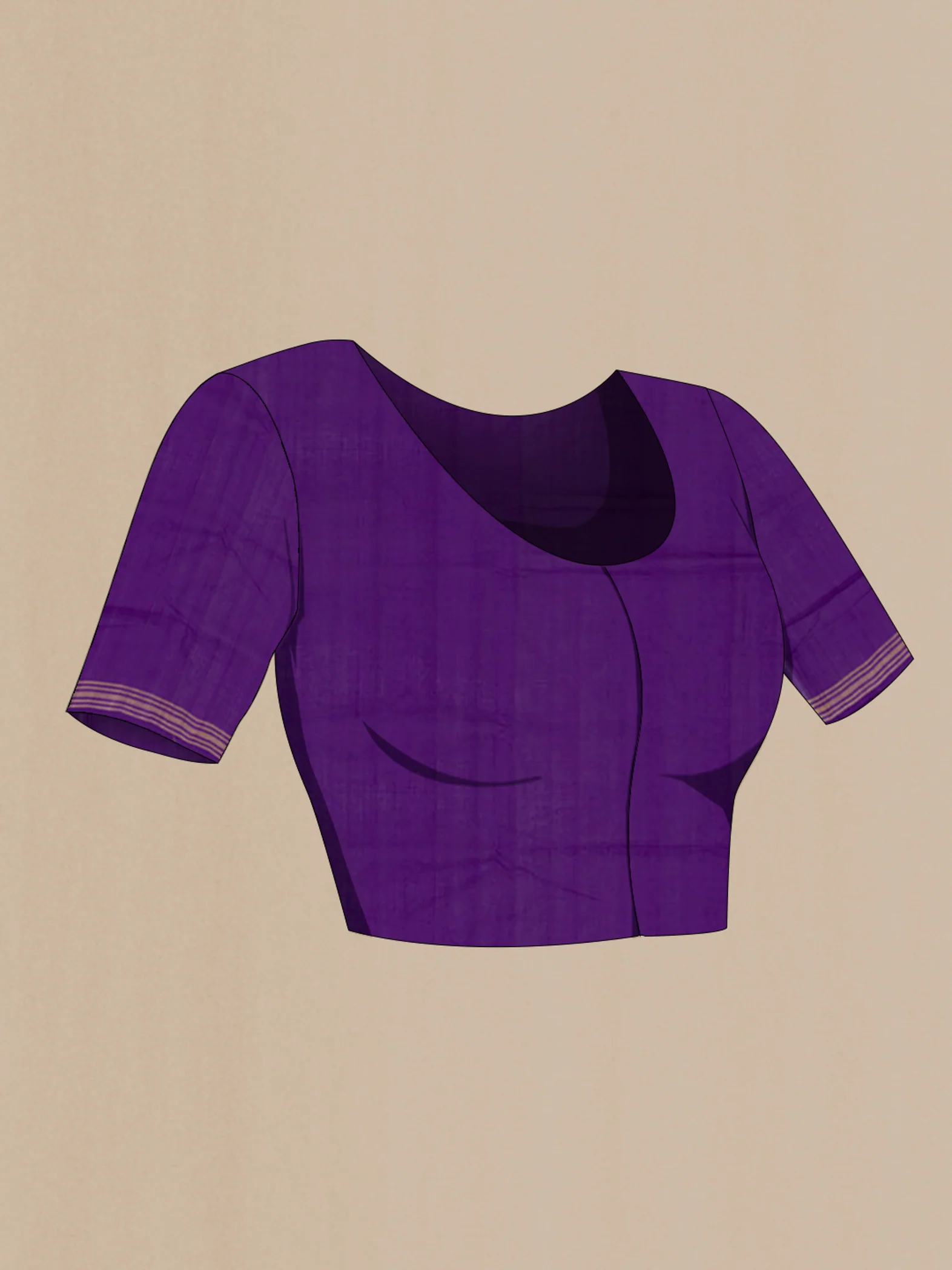Violet Pochampally Cotton Saree - Image 4