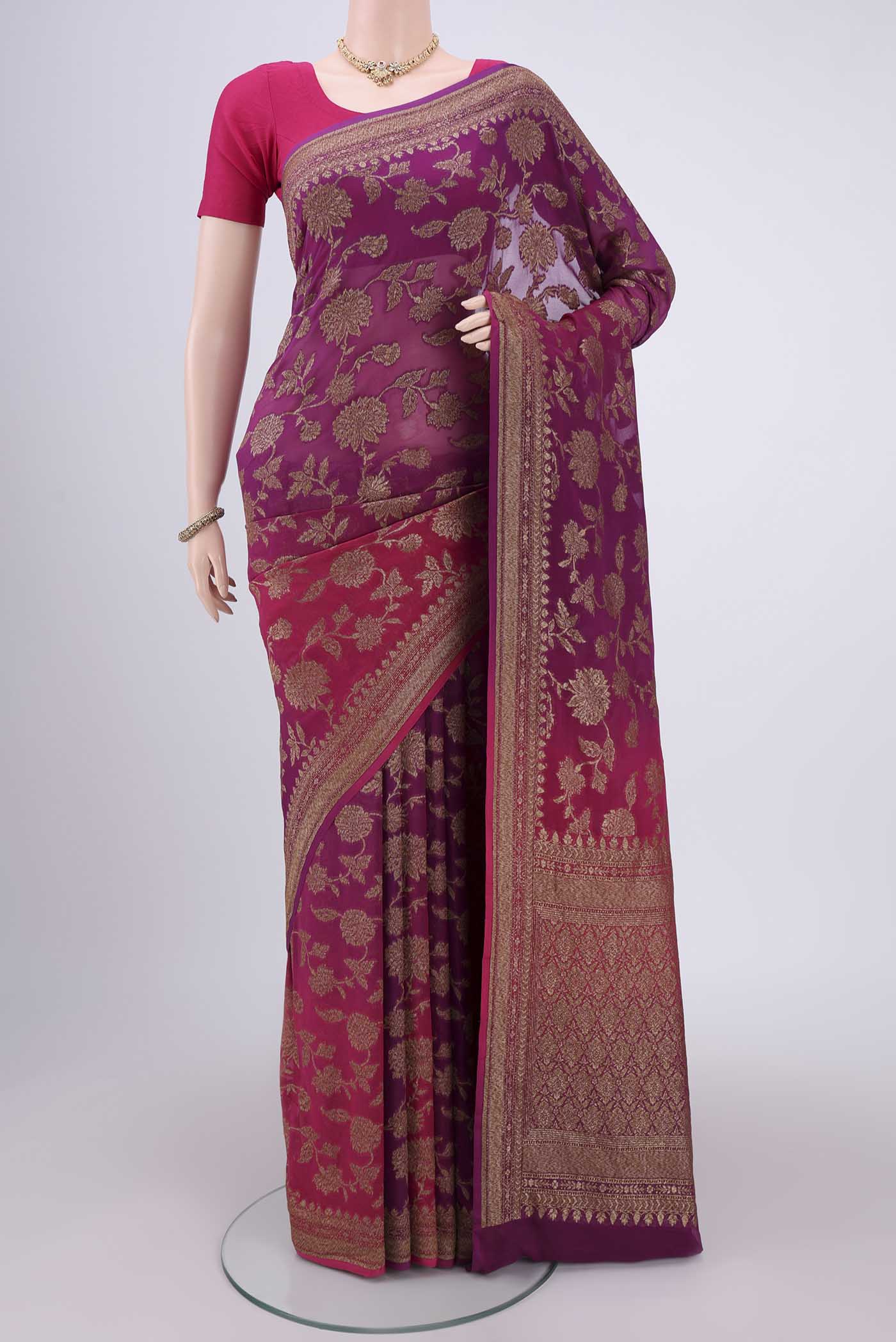 Multi Color Banarasi Georgette Saree