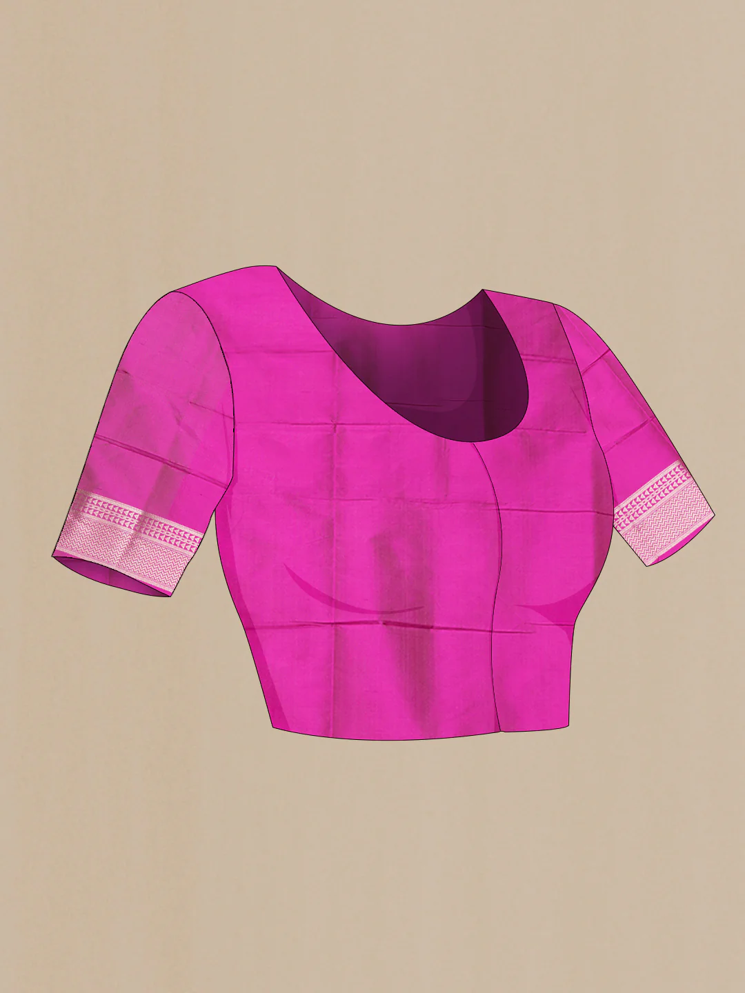 Magenta Banarasi Silk Saree - Image 5