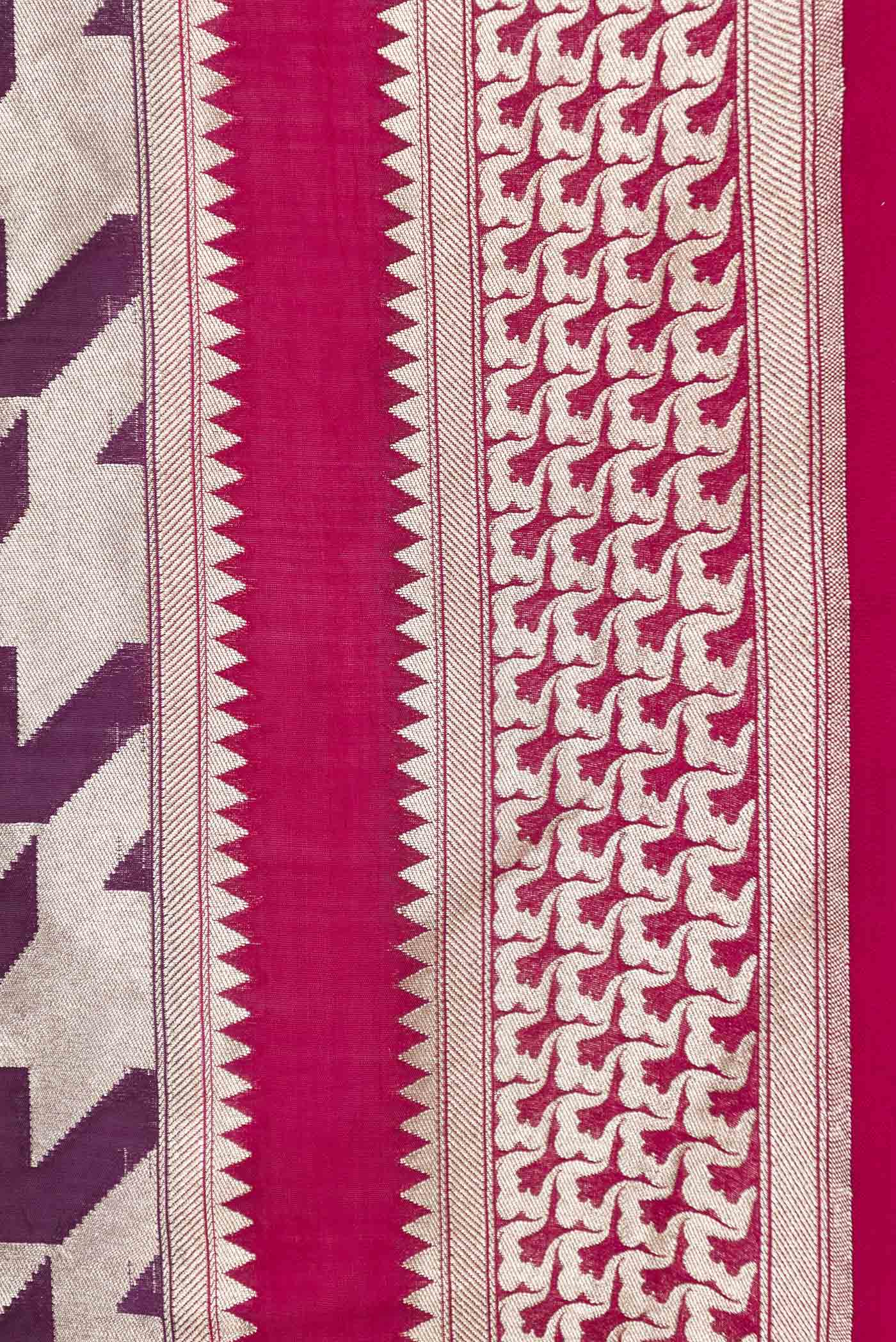 Purple Dual Tone Banarasi Silk Saree - Image 3