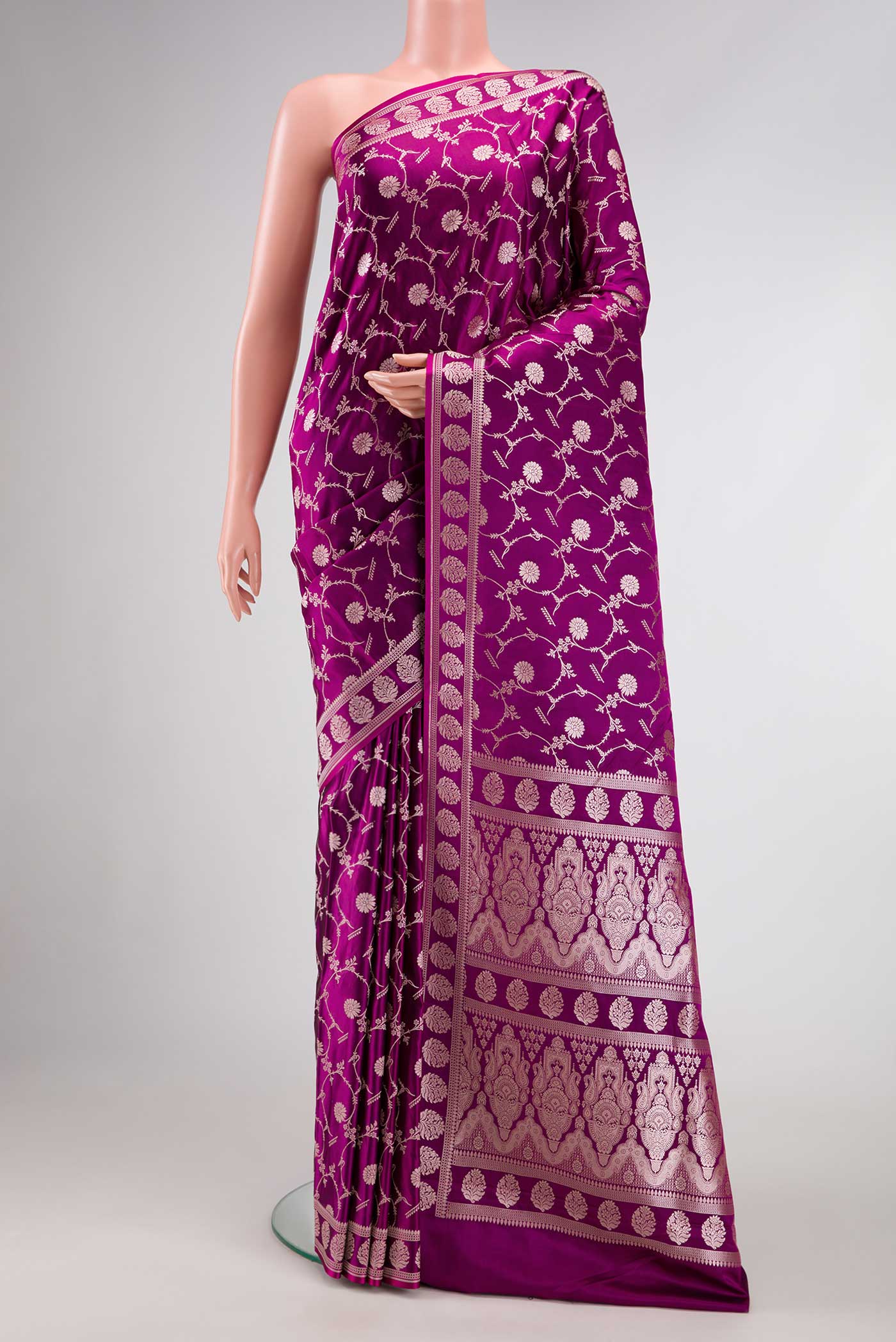 Purple Blended Banarasi Silk Saree