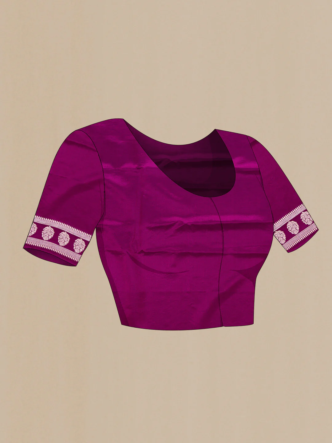Purple Blended Banarasi Silk Saree - Image 2