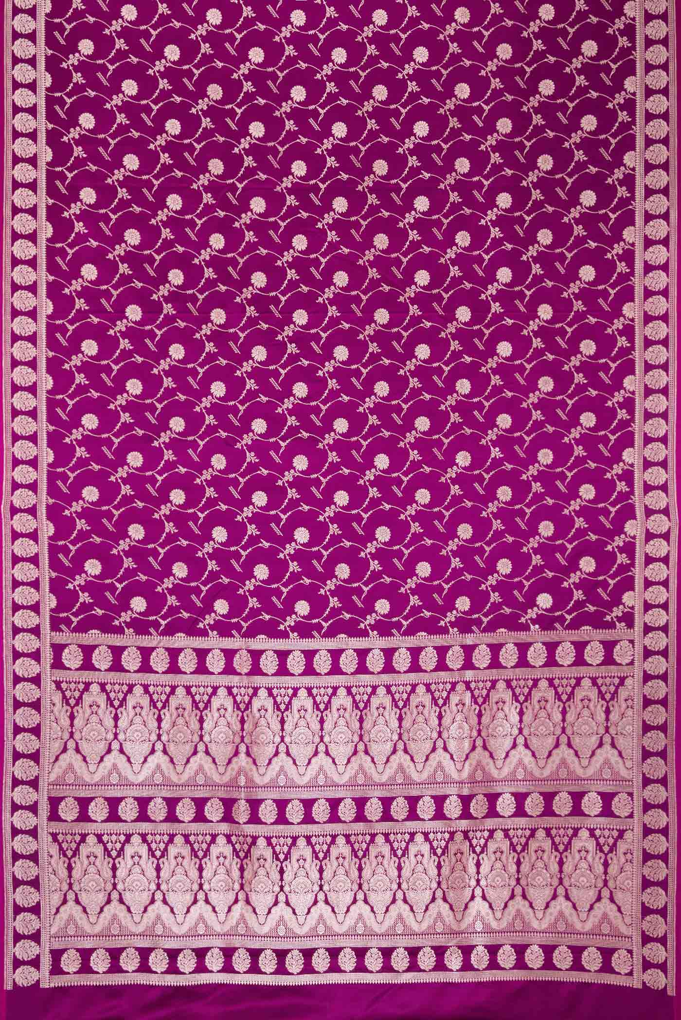 Purple Blended Banarasi Silk Saree - Image 3