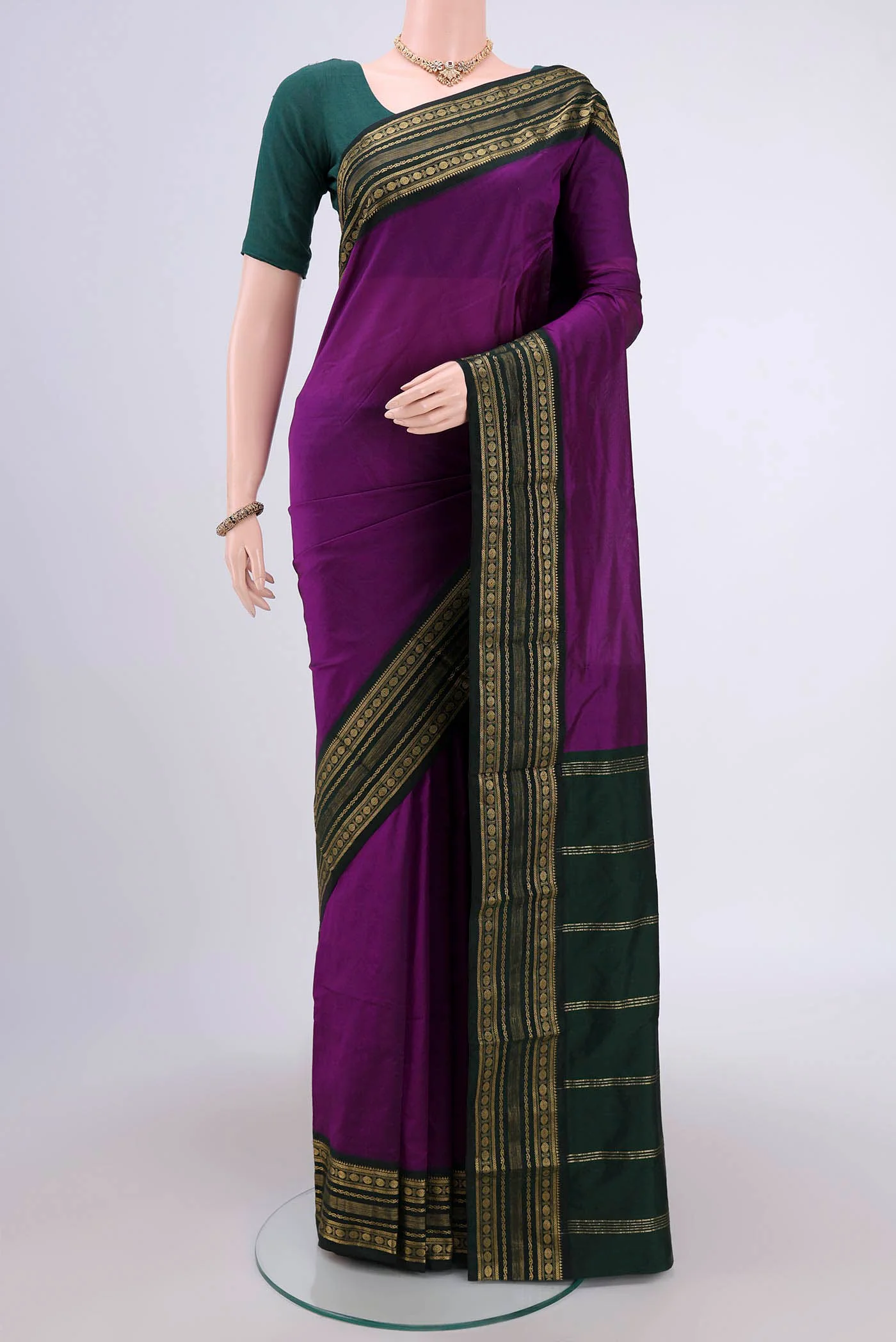 Purple Blended Bangalore Silk Saree
