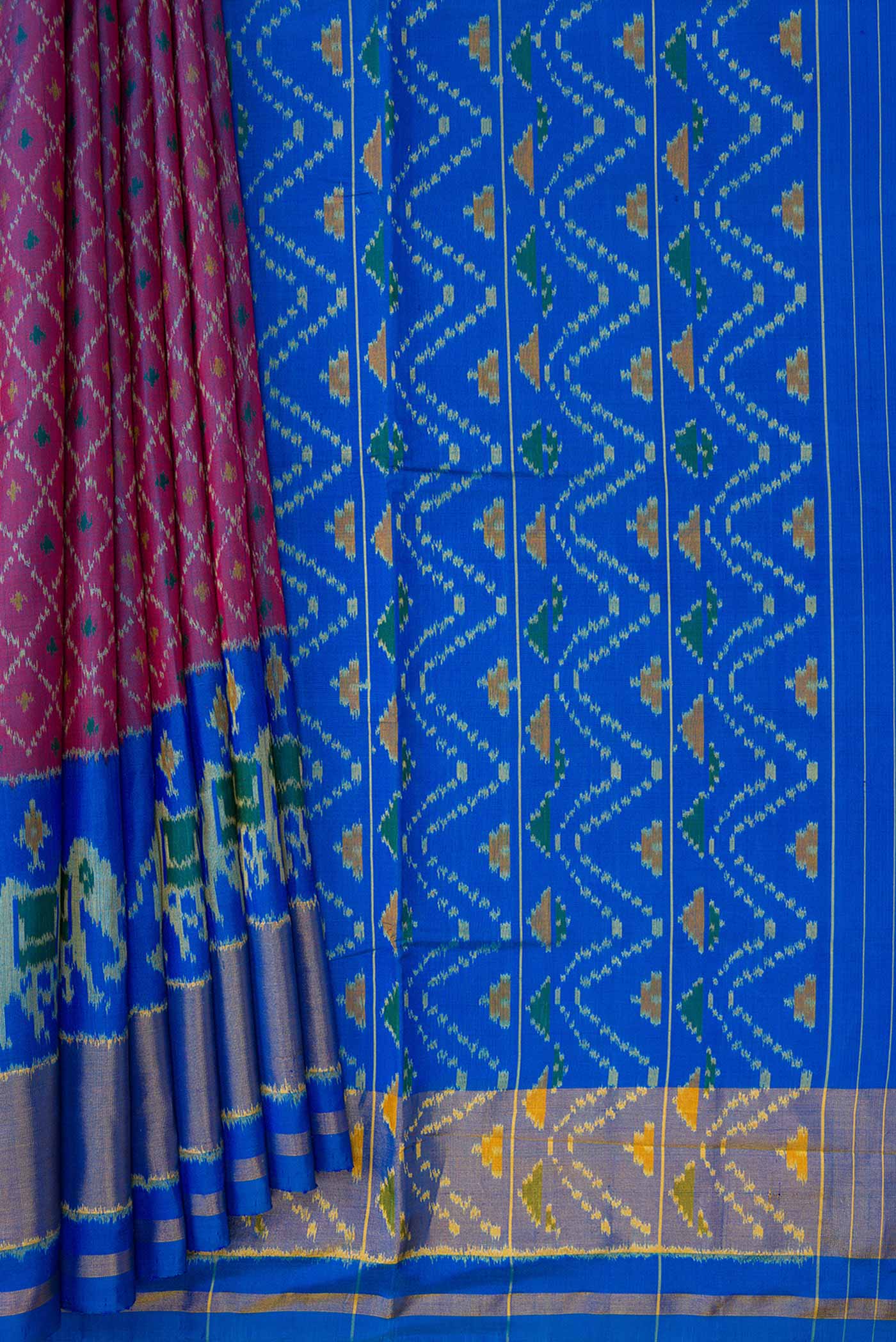 Purple Pochampally Silk Saree - Image 4