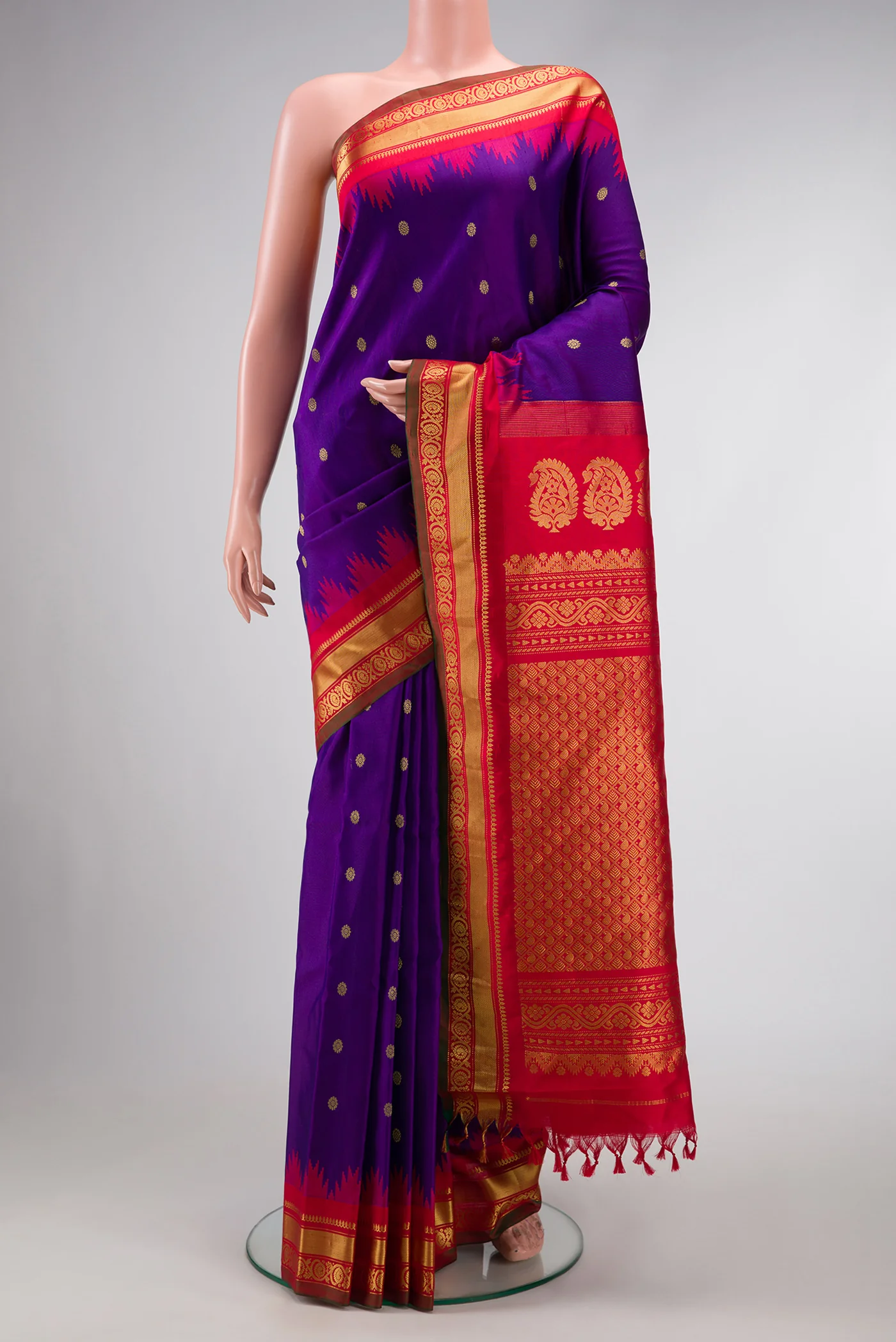 Violet Gadwal Silk Saree