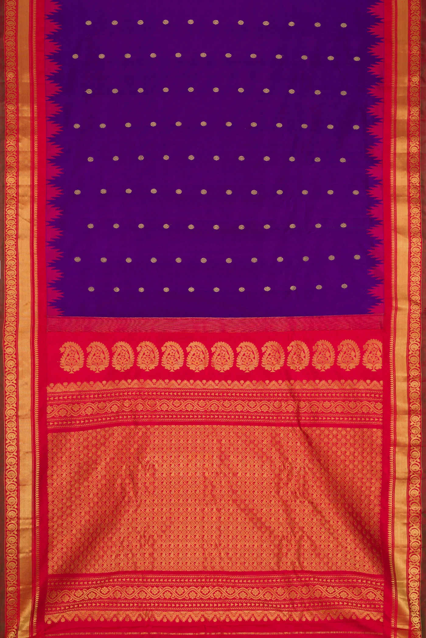 Violet Gadwal Silk Saree - Image 6