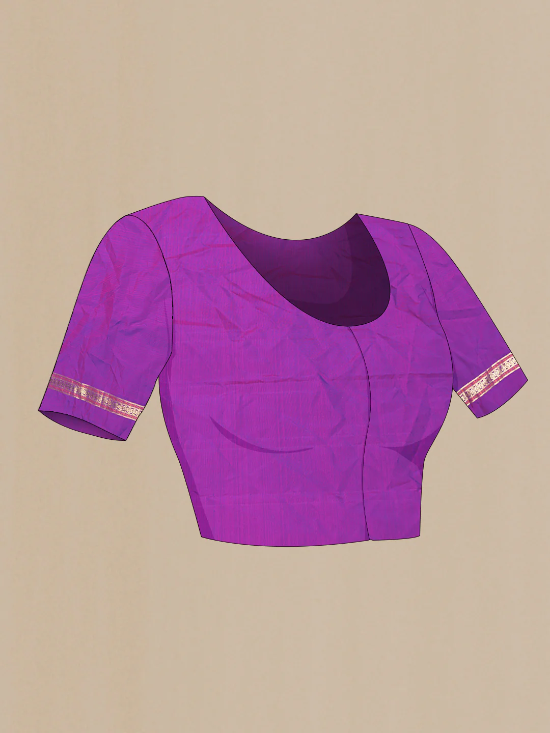 Purple Dual Tone Kanjivaram Saree - Image 5