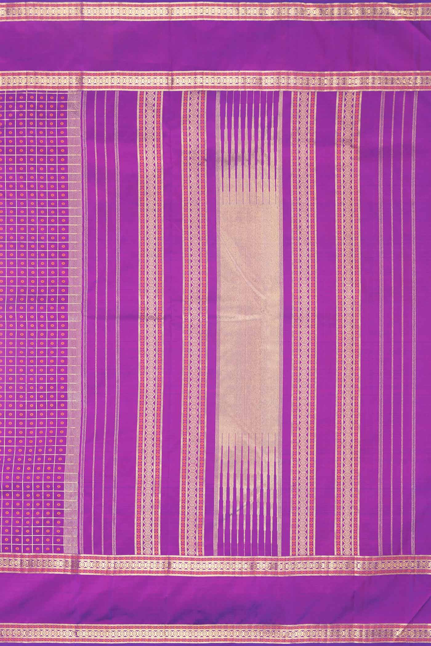 Purple Dual Tone Kanjivaram Saree - Image 7