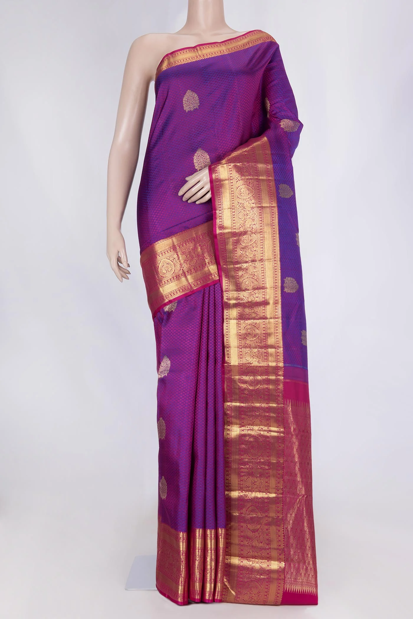 Purple Dual Tone Kanchipuram Saree