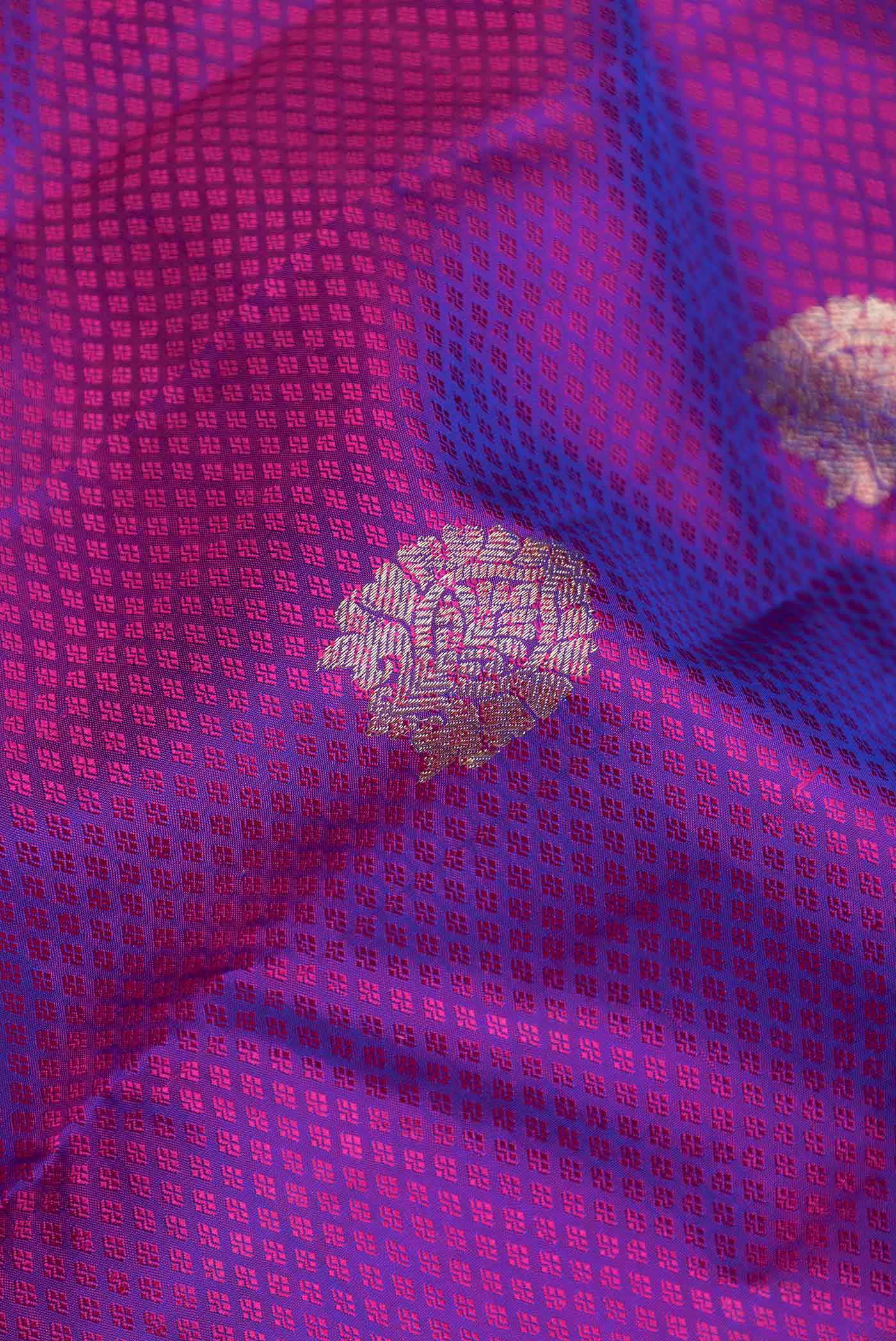 Purple Dual Tone Kanchipuram Saree - Image 2