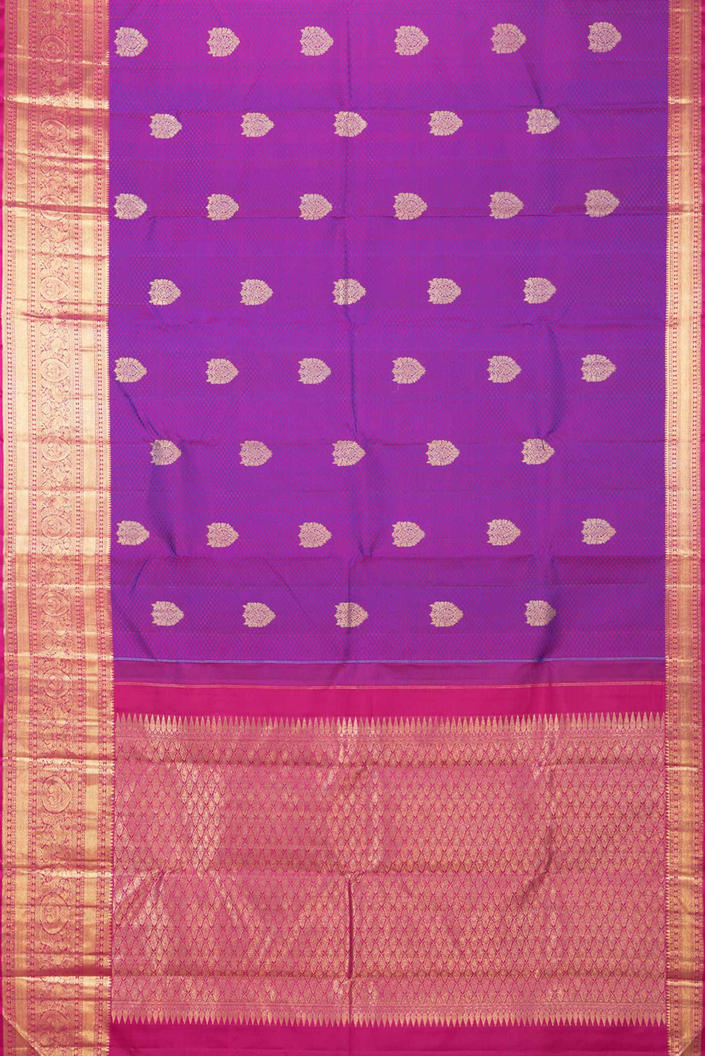 Purple Dual Tone Kanchipuram Saree - Image 6