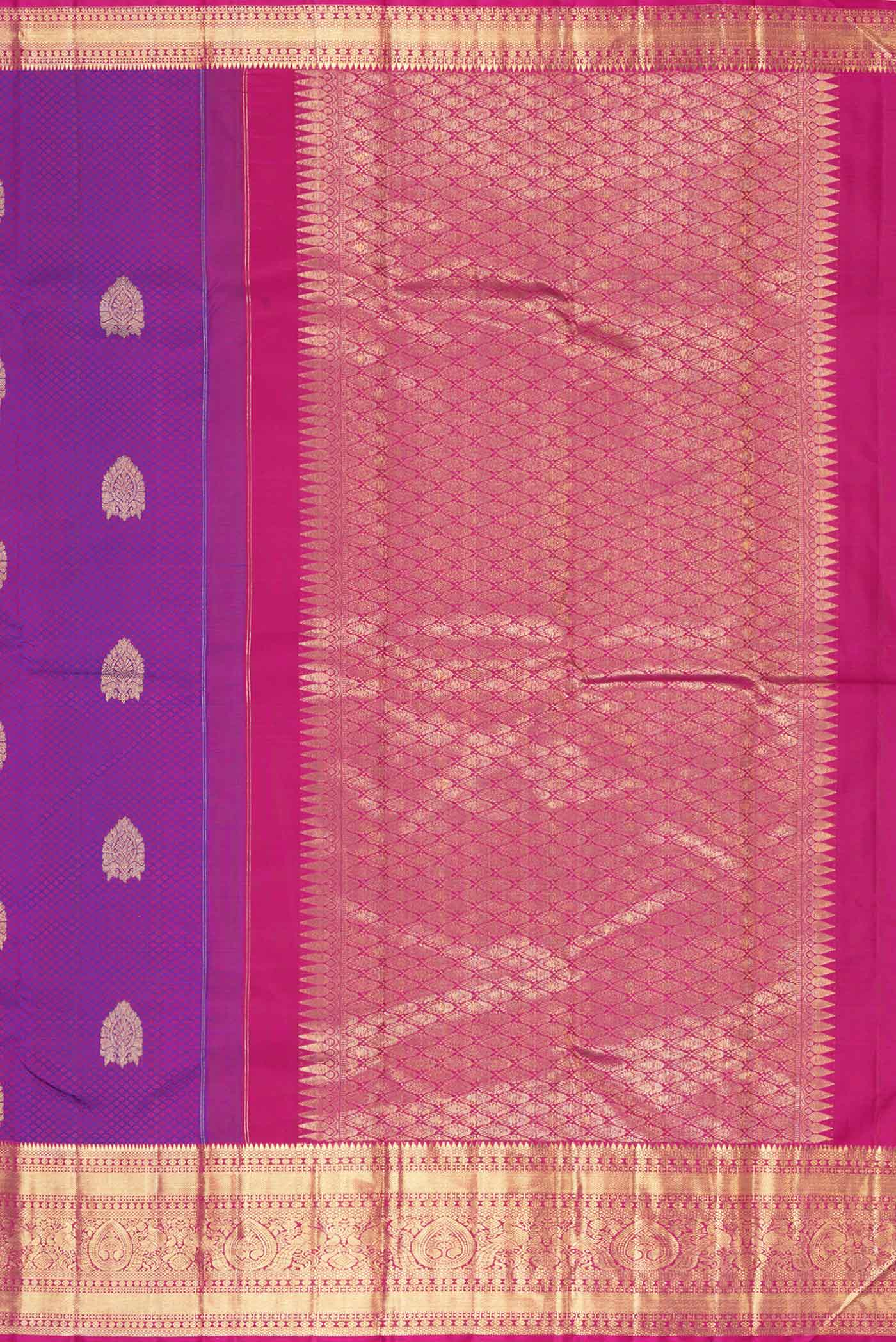 Purple Dual Tone Kanchipuram Saree - Image 7