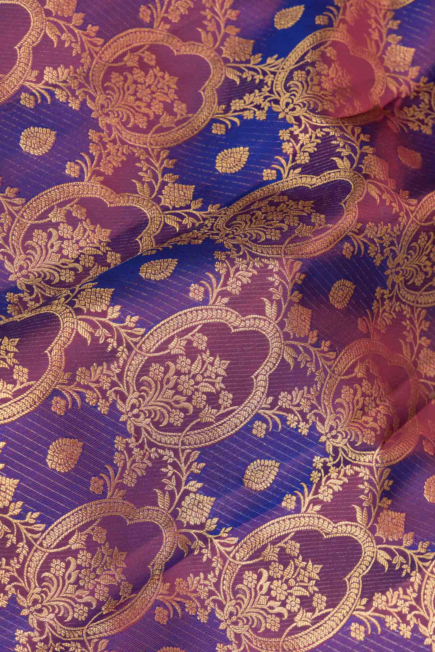 Purple Dual Tone Kanchipuram Saree - Image 2