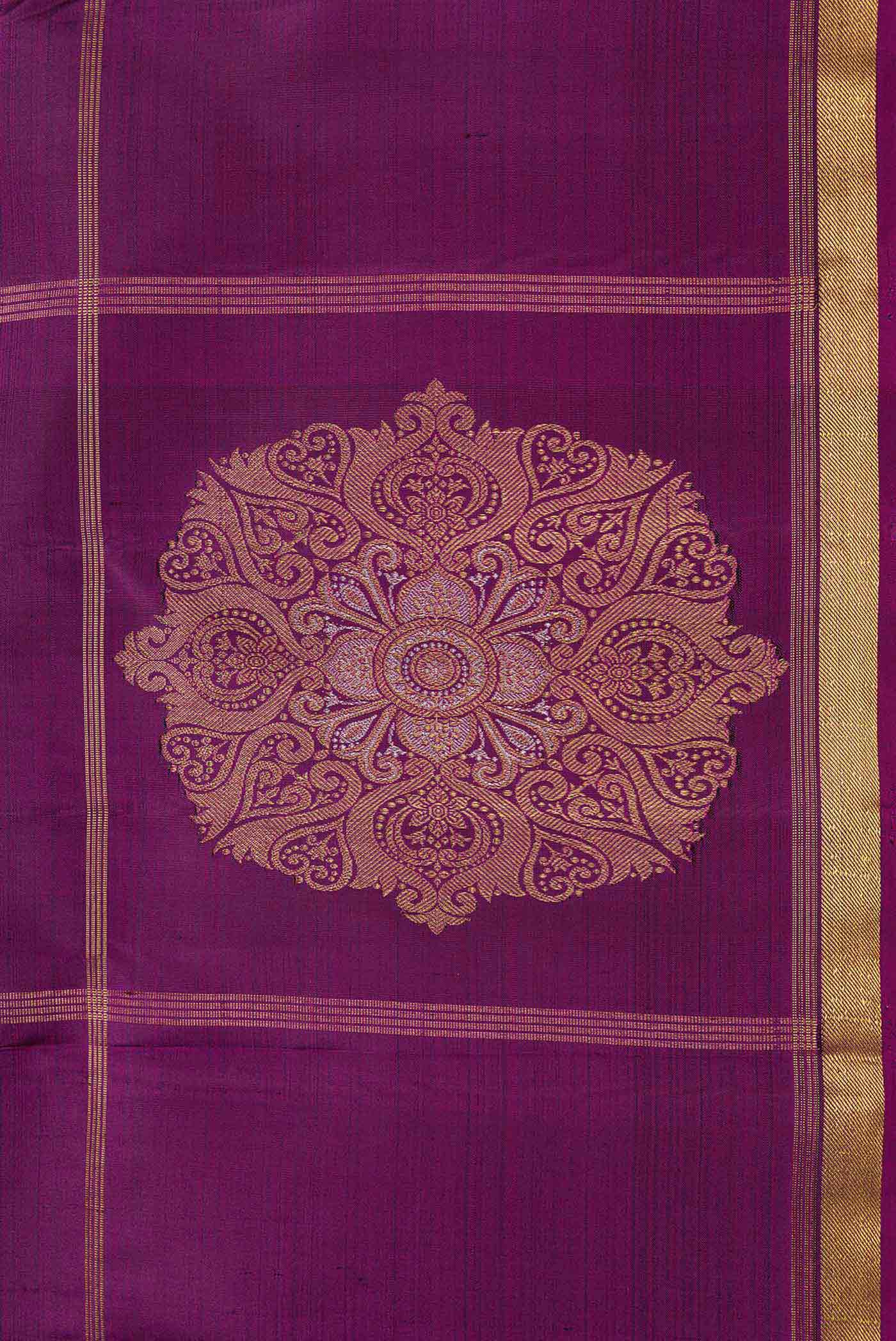 Purple Dual Tone Kanchipuram Silk Saree - Image 3
