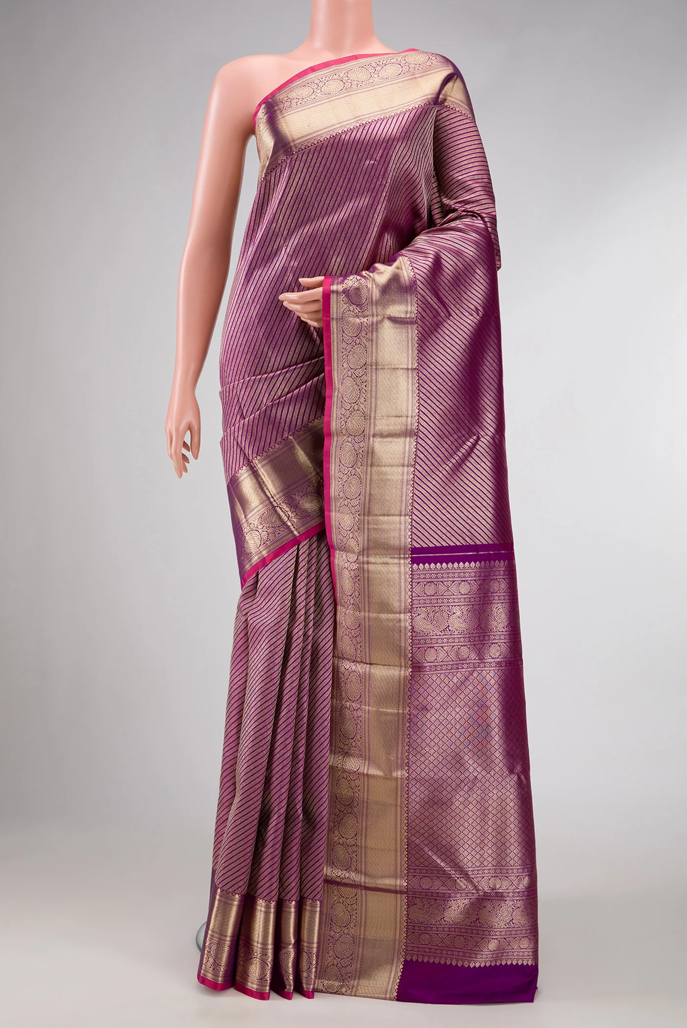 Purple Kanchipuram Silk Saree