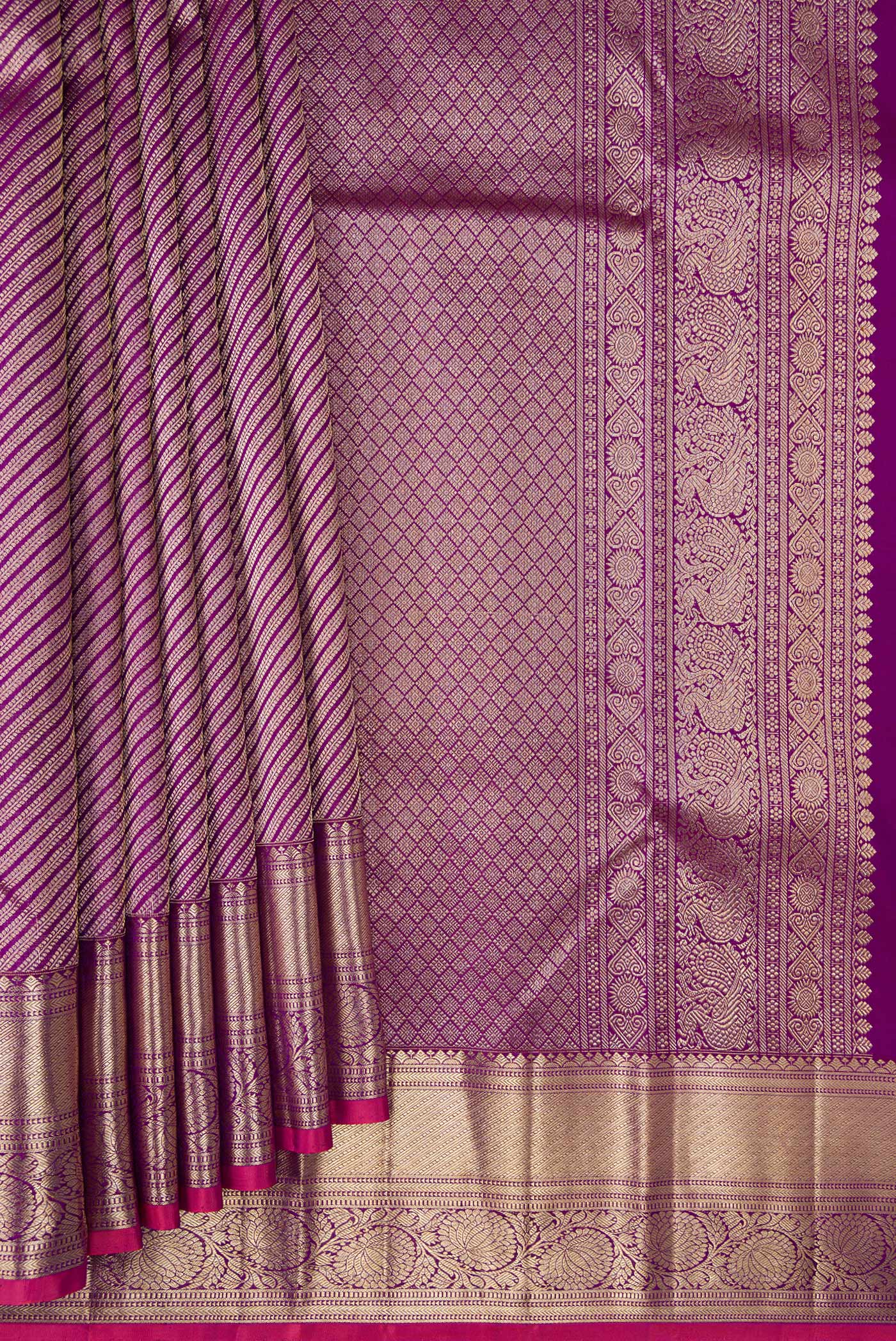 Purple Kanchipuram Silk Saree - Image 4