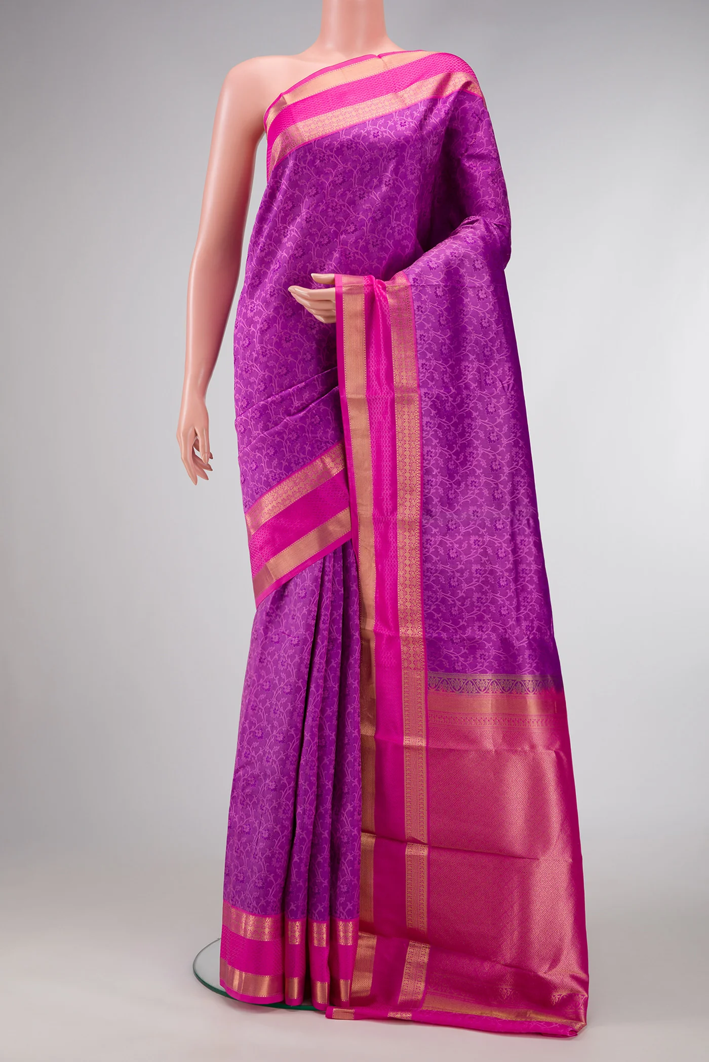 Purple Kanchipuram Silk Saree