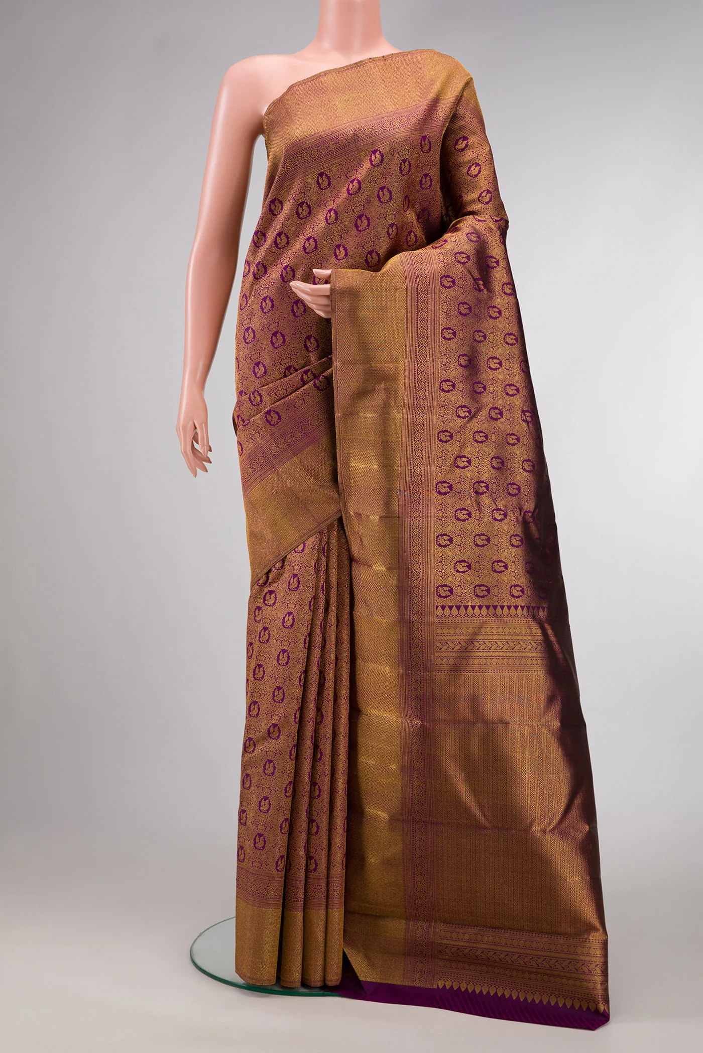 Purple Kanchipuram Silk Saree