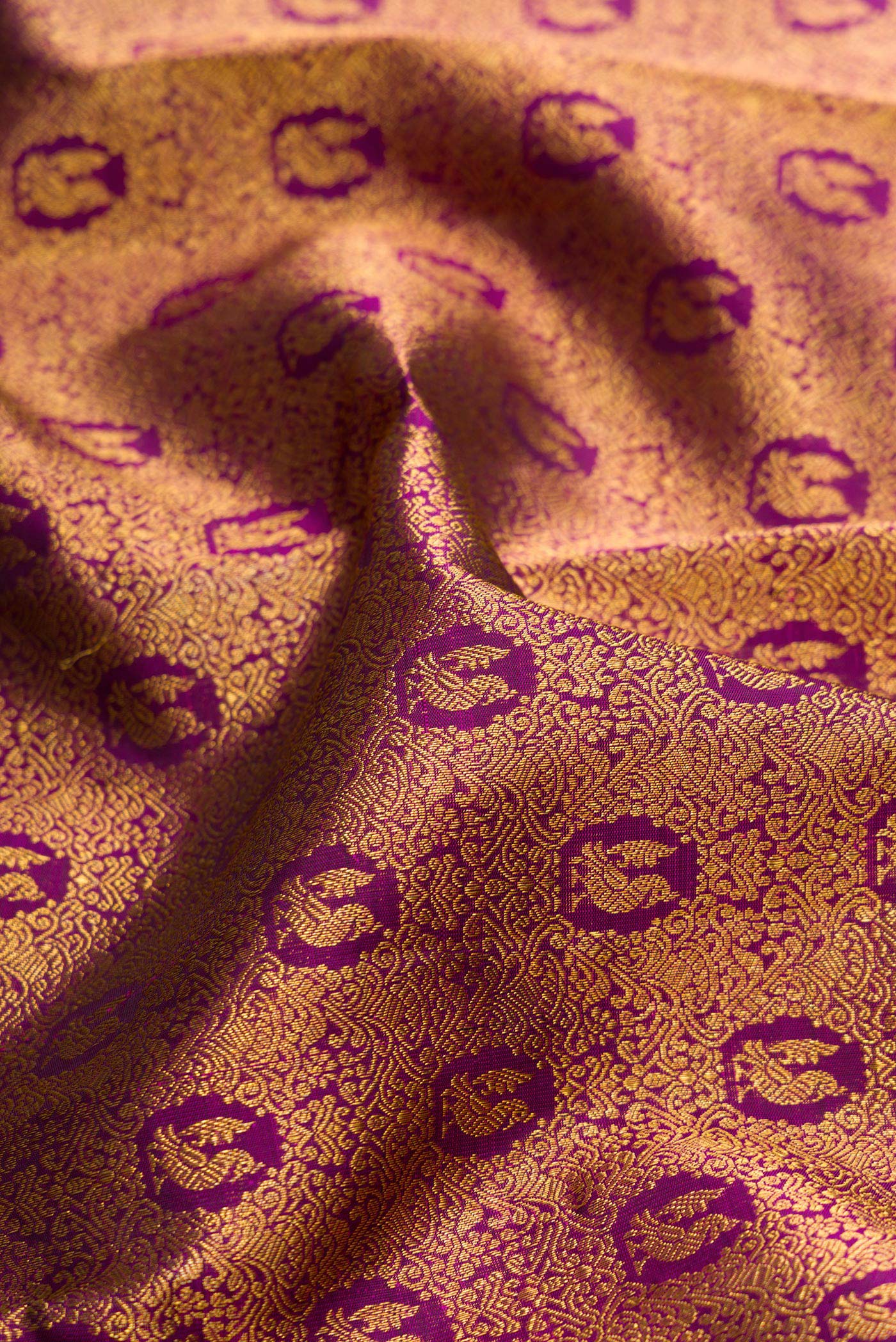 Purple Kanchipuram Silk Saree - Image 2