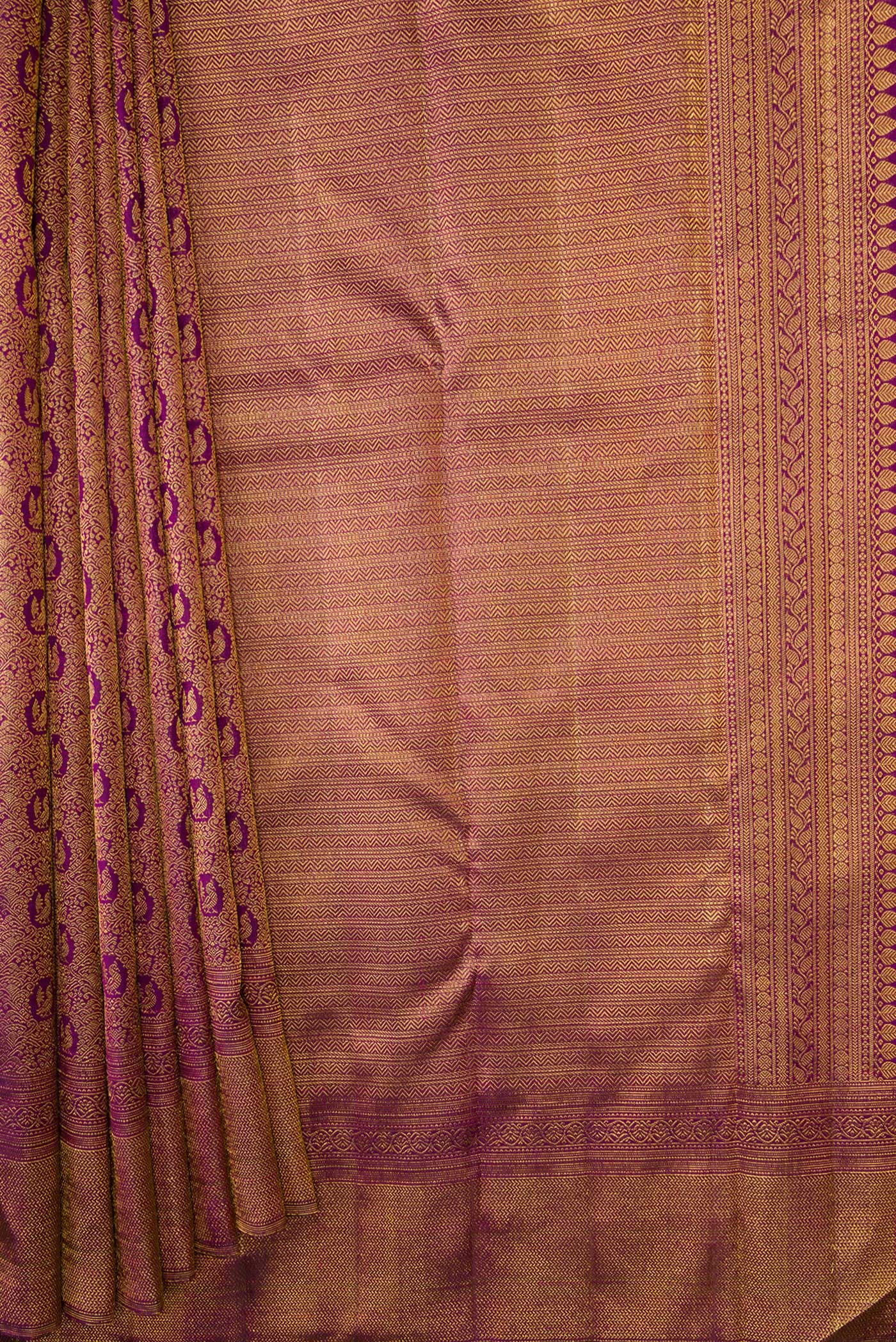 Purple Kanchipuram Silk Saree - Image 4