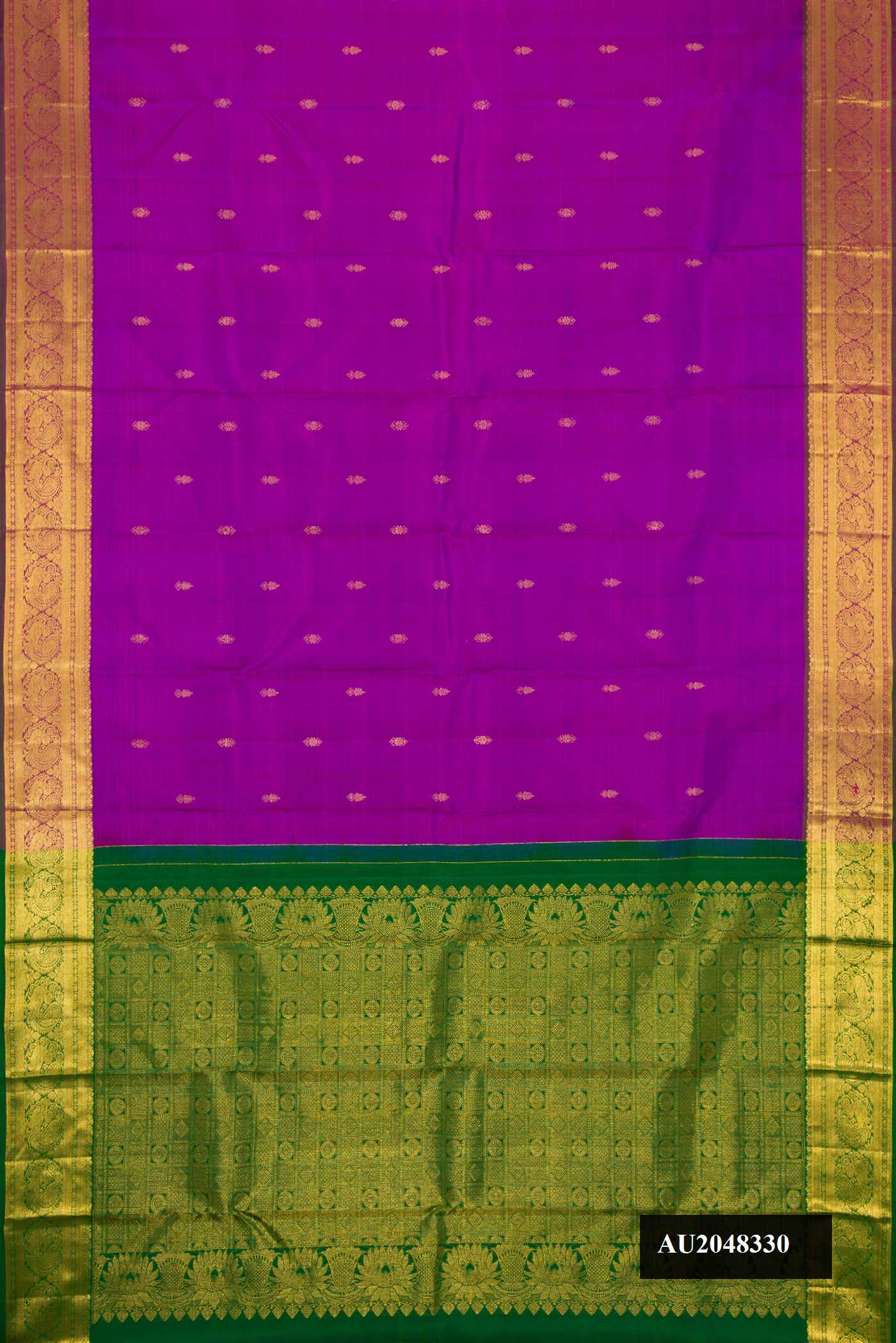 Purple Dual Tone Kanchipuram Silk Saree