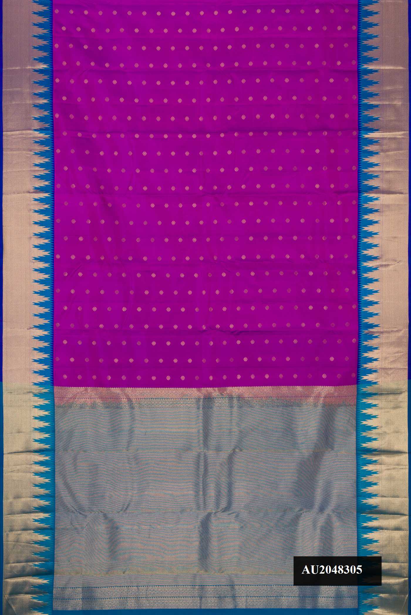 Purple Dual Tone Kanchipuram Silk Saree