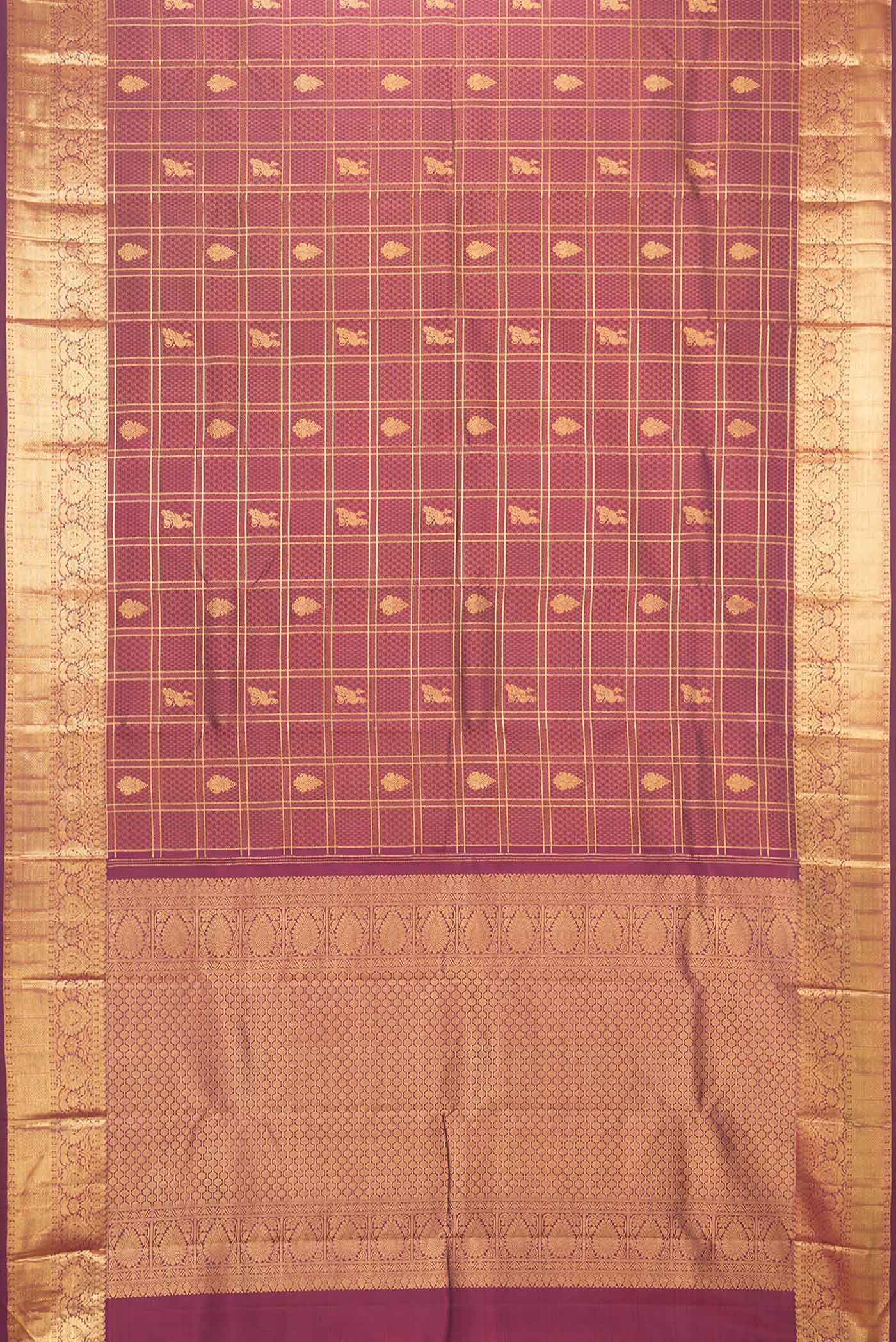 Maroon Kanjivaram Silk Saree - Image 6