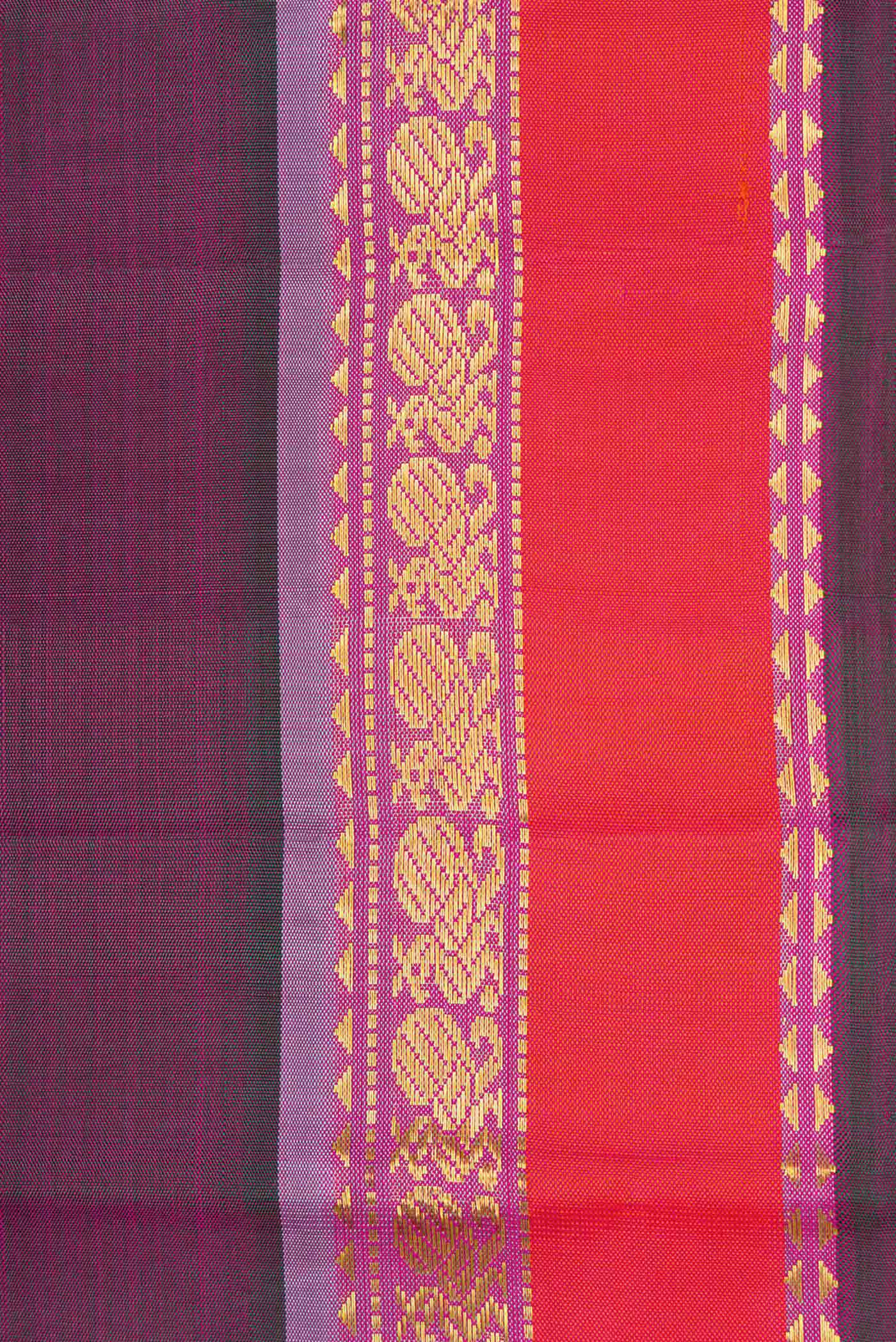 Purple Dual Tone Kanjivaram Silk Saree - Image 3