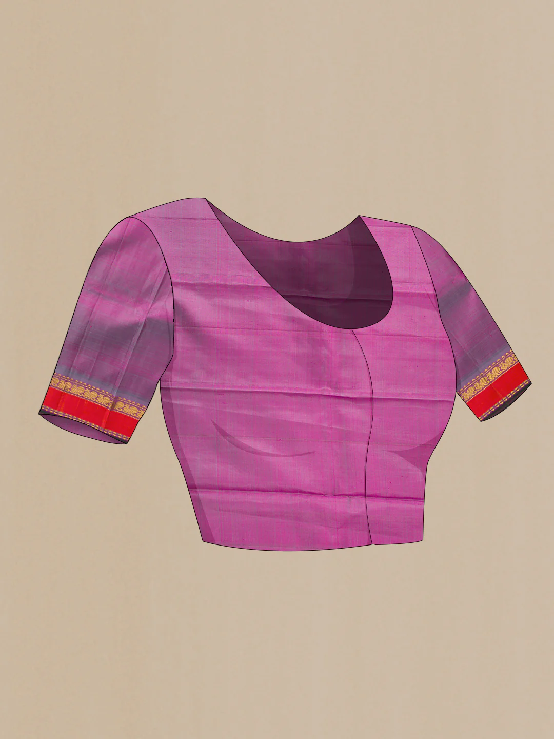 Purple Dual Tone Kanjivaram Silk Saree - Image 5