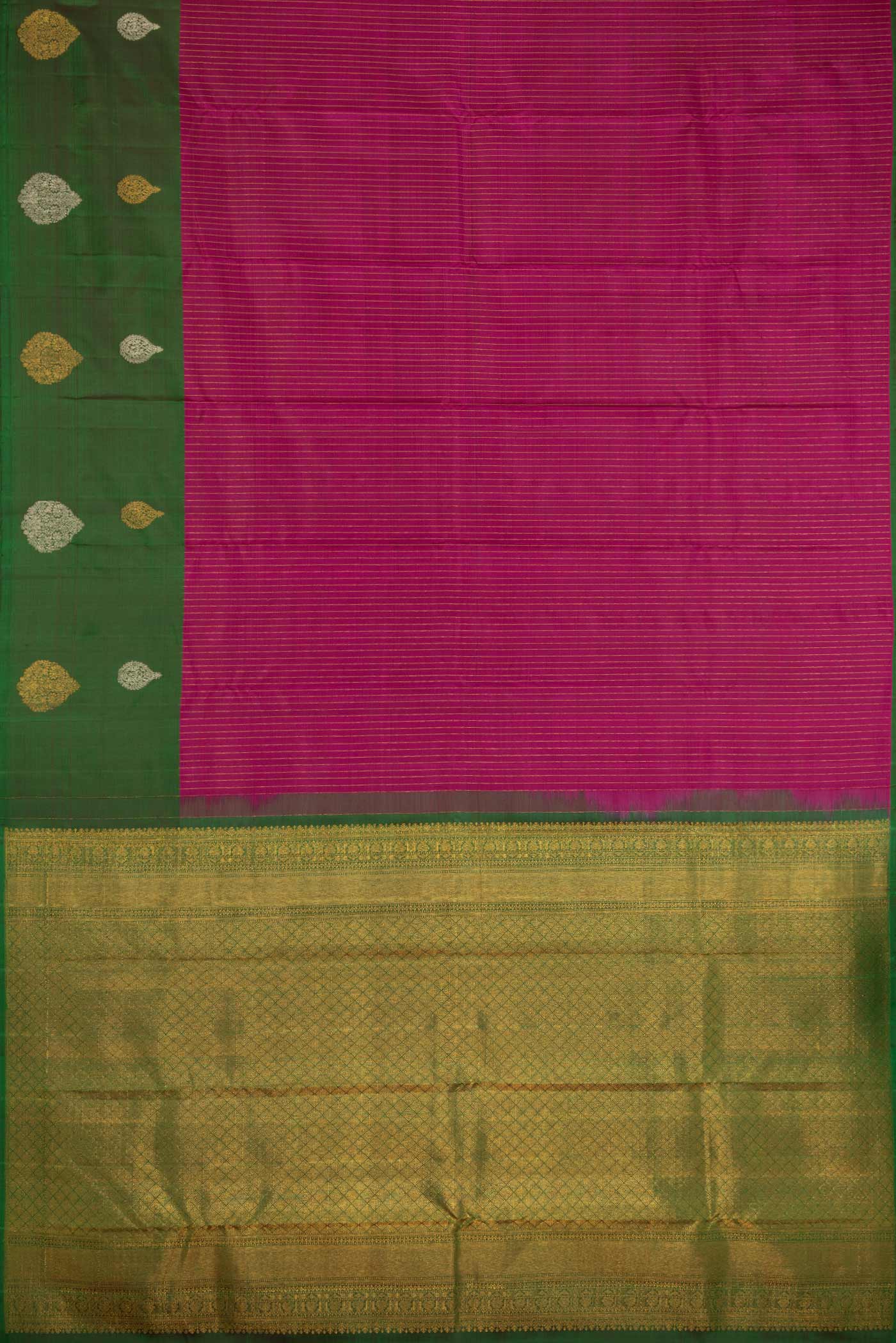 Magenta Kanjivaram Silk Saree - Image 6