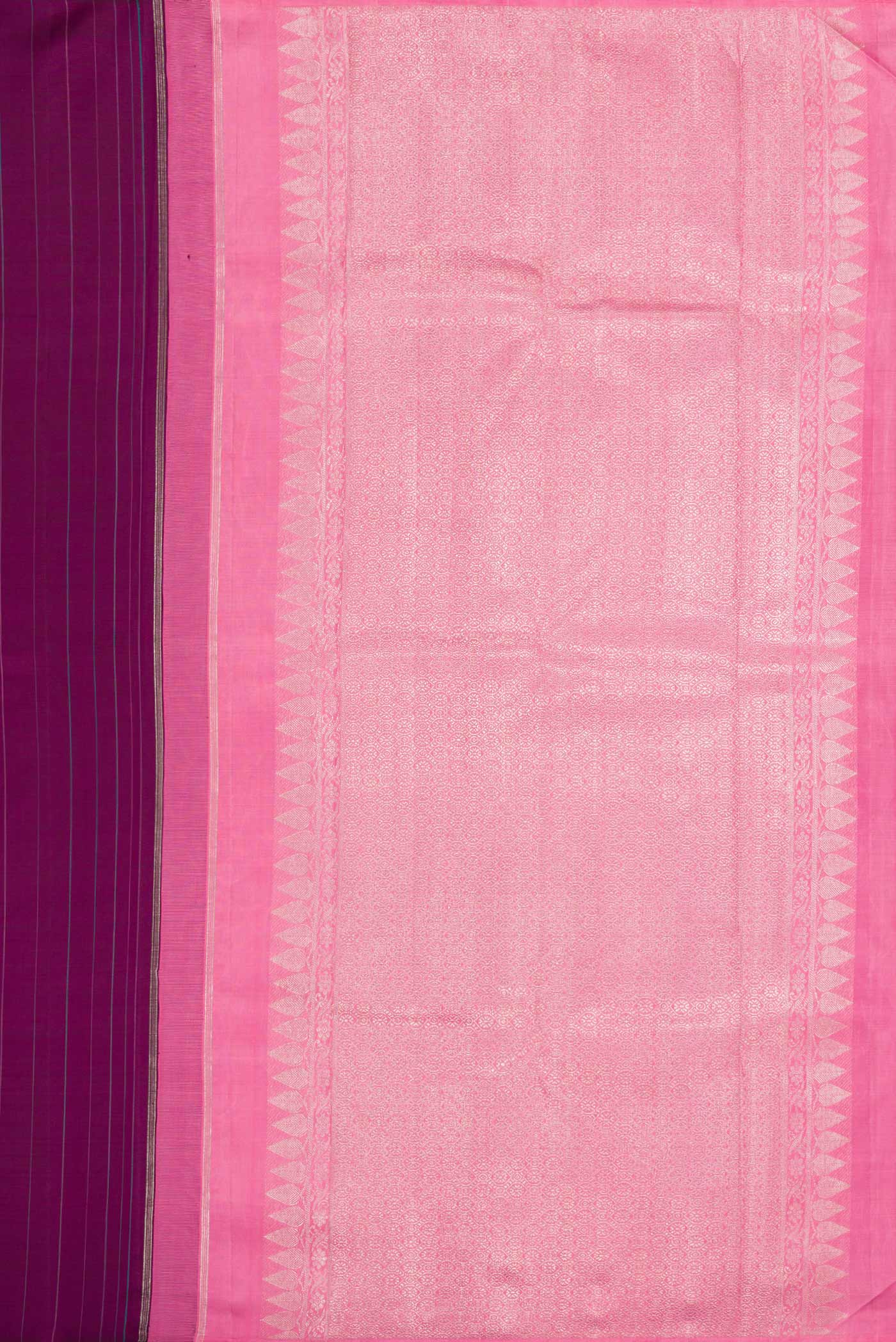Purple Dual Tone Kanjivaram Silk Saree - Image 6
