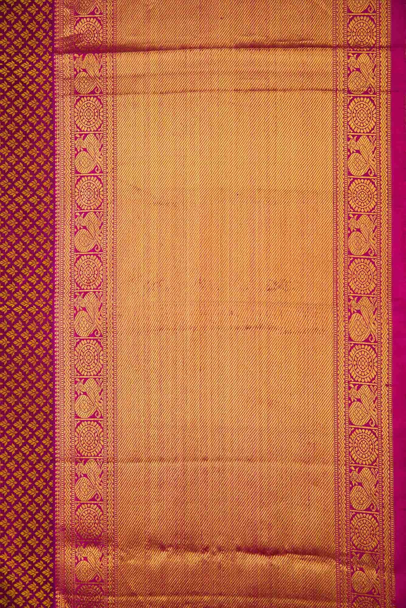 Purple Dual Tone Kanjivaram Silk Saree - Image 5