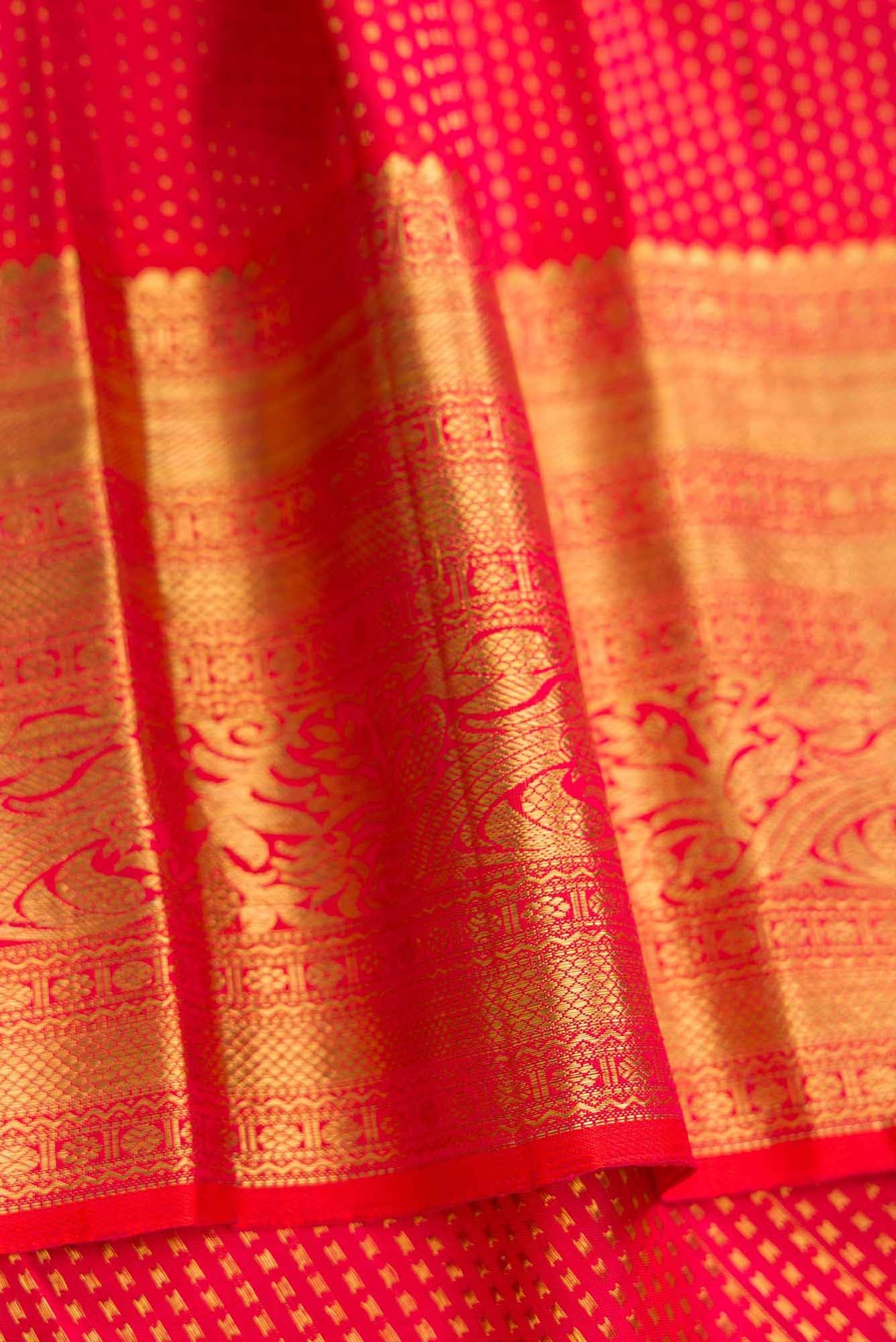 Purple Dual Tone Kanchipuram Tissue Silk Saree - Image 6