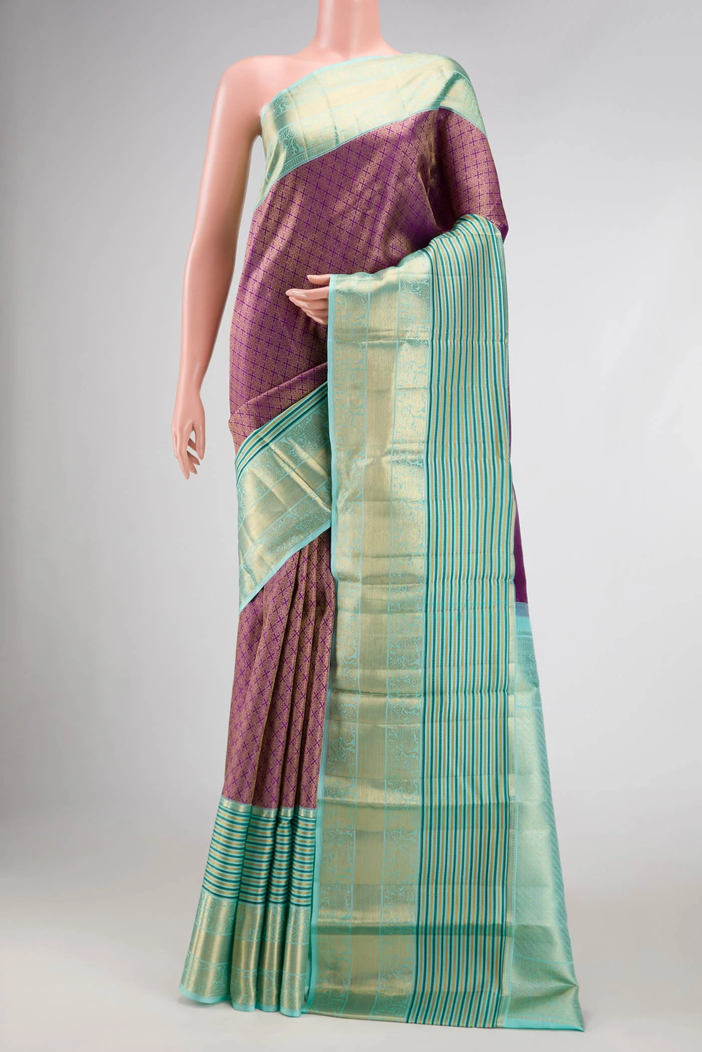Violet Kanjivaram Silk Saree