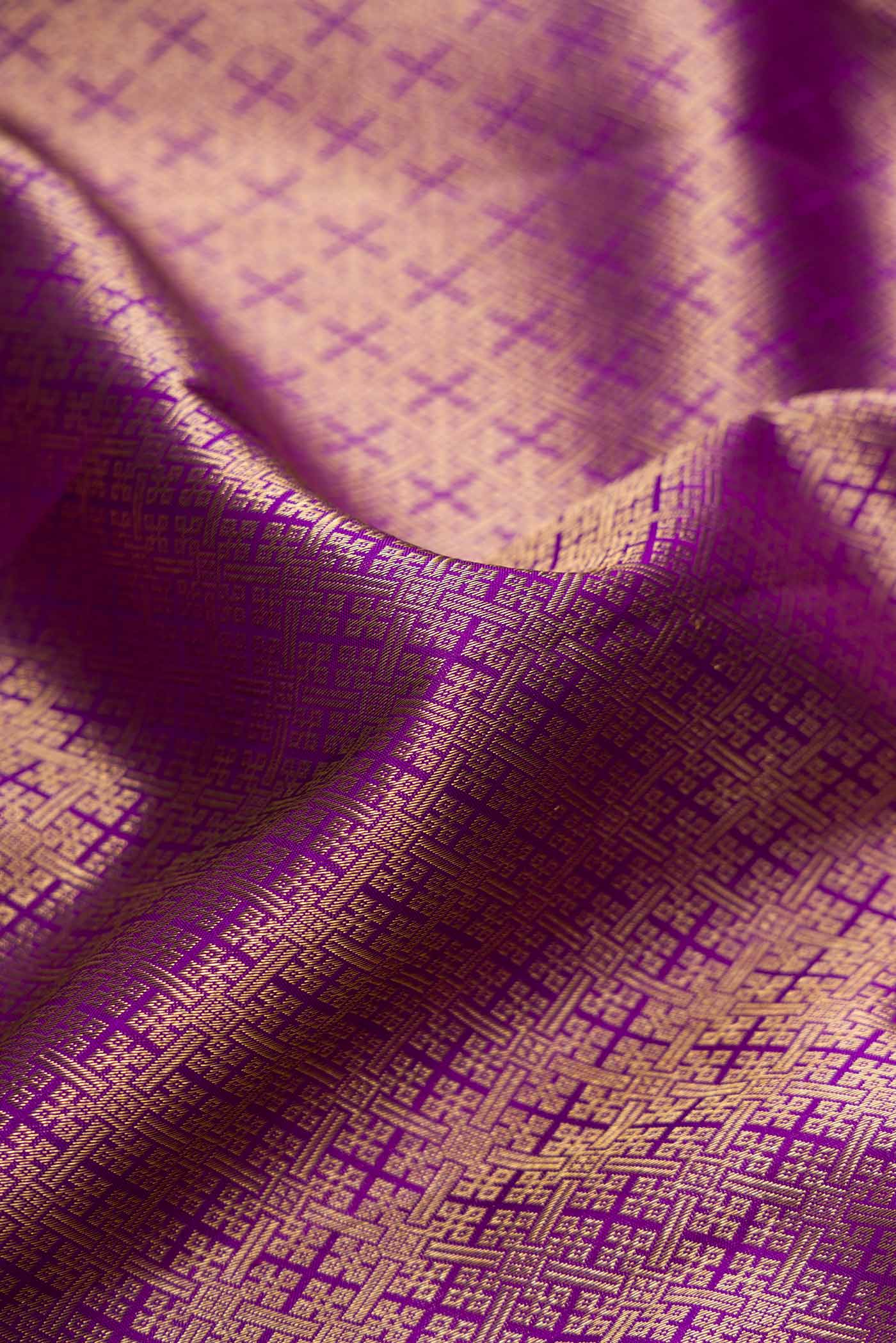 Violet Kanjivaram Silk Saree - Image 2