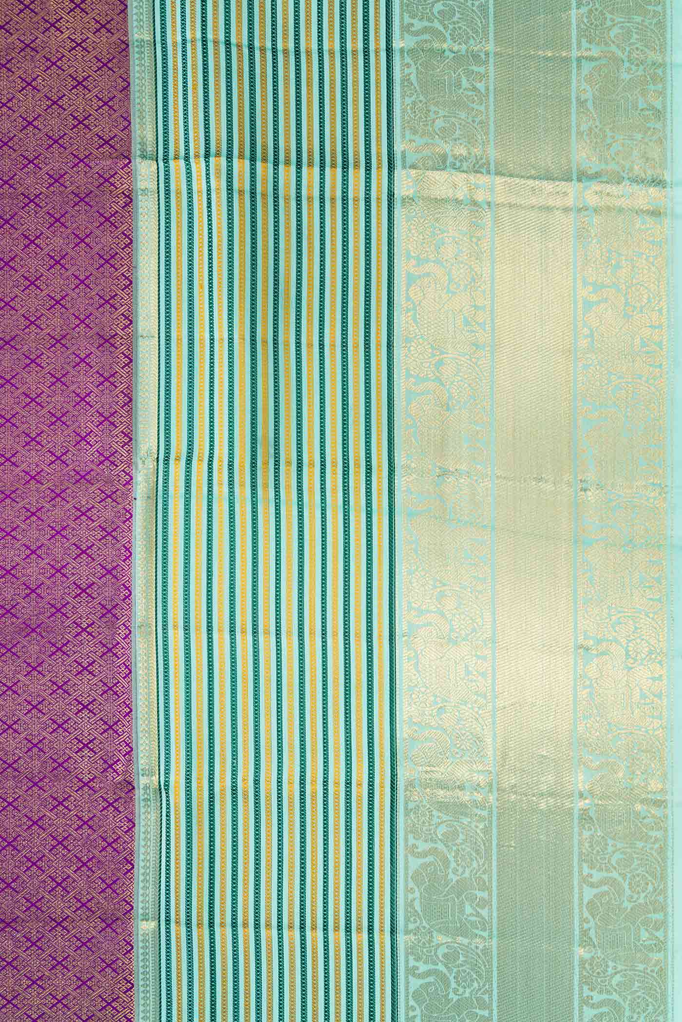 Violet Kanjivaram Silk Saree - Image 3