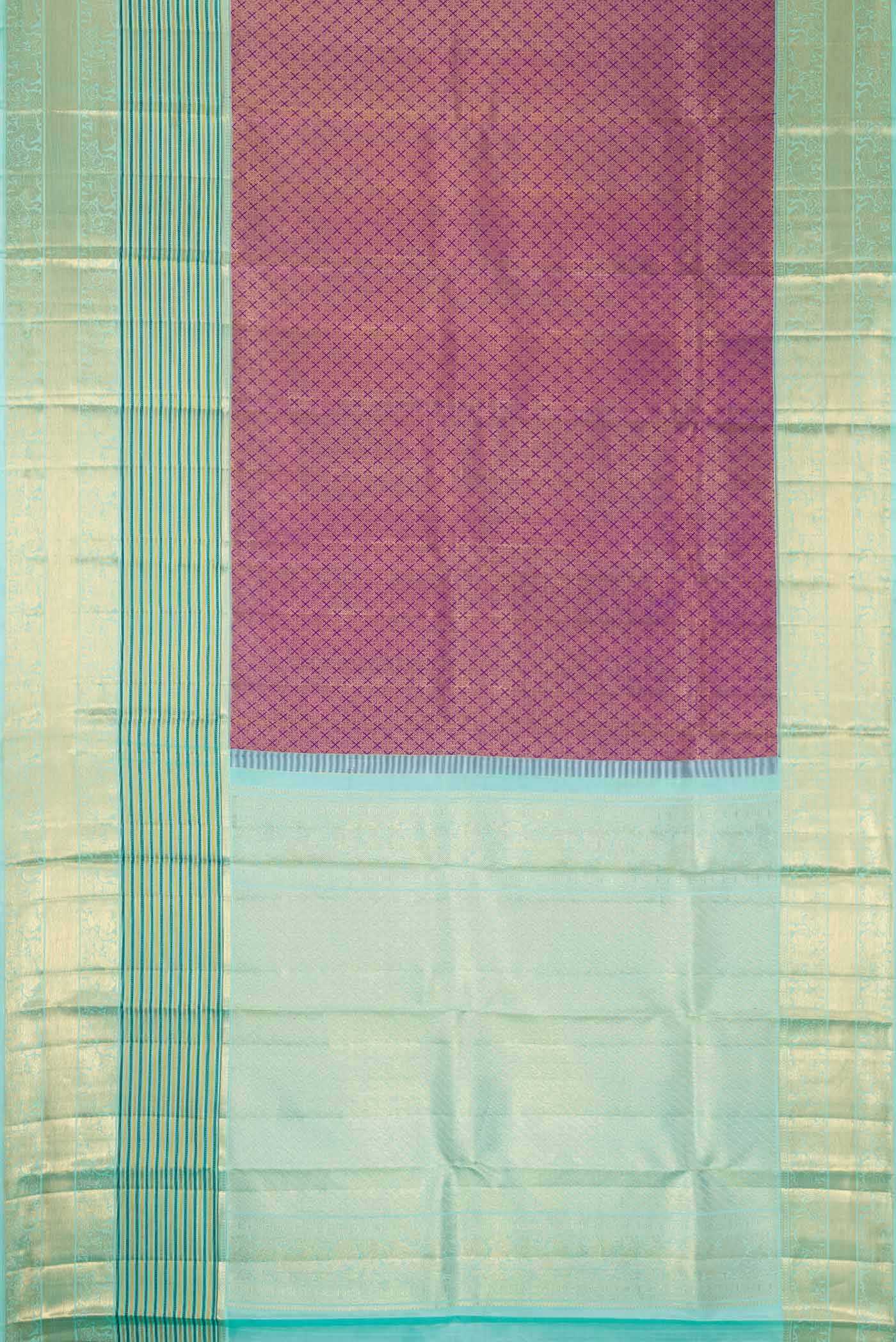 Violet Kanjivaram Silk Saree - Image 6