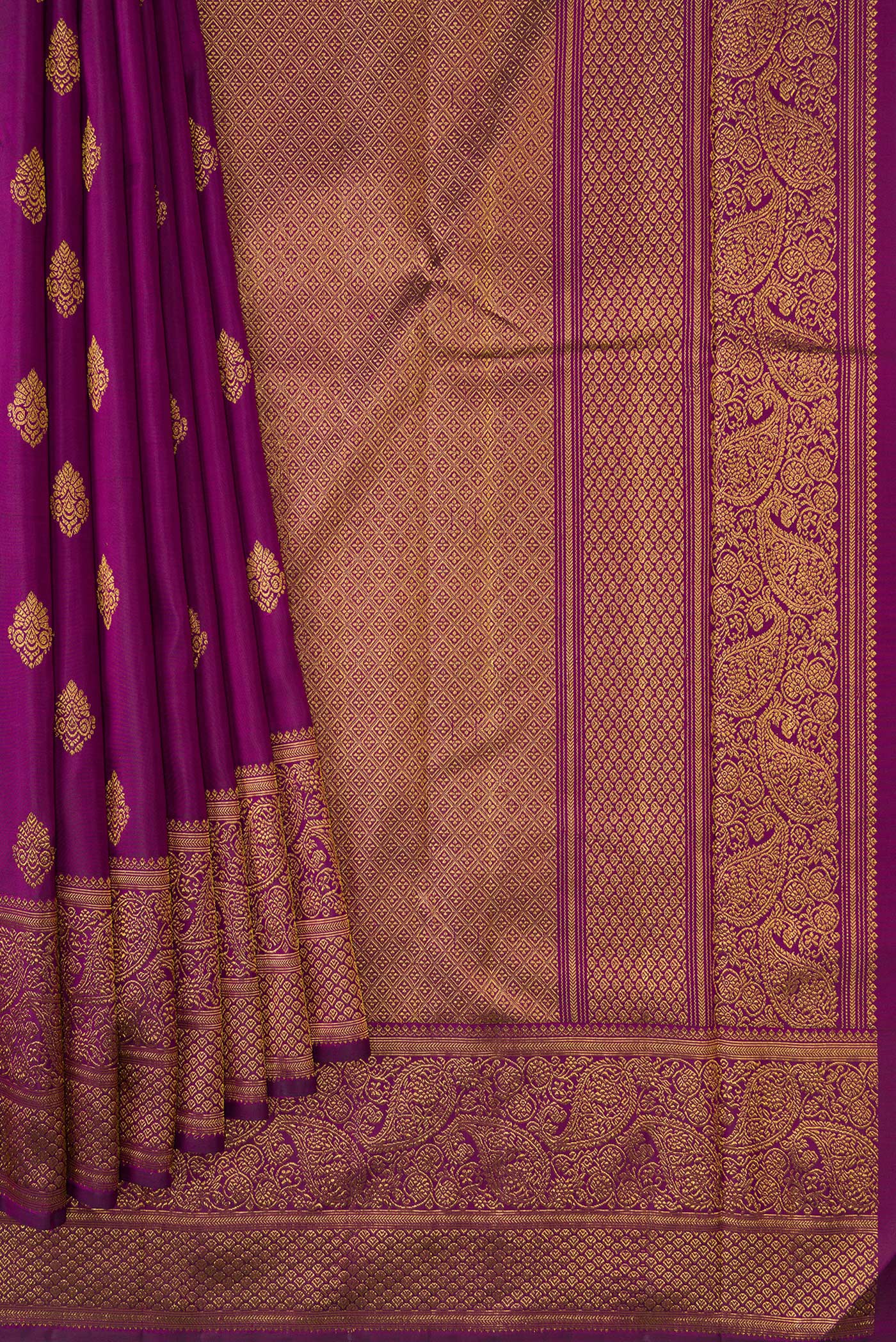 Purple Kanjivaram Silk Saree - Image 4