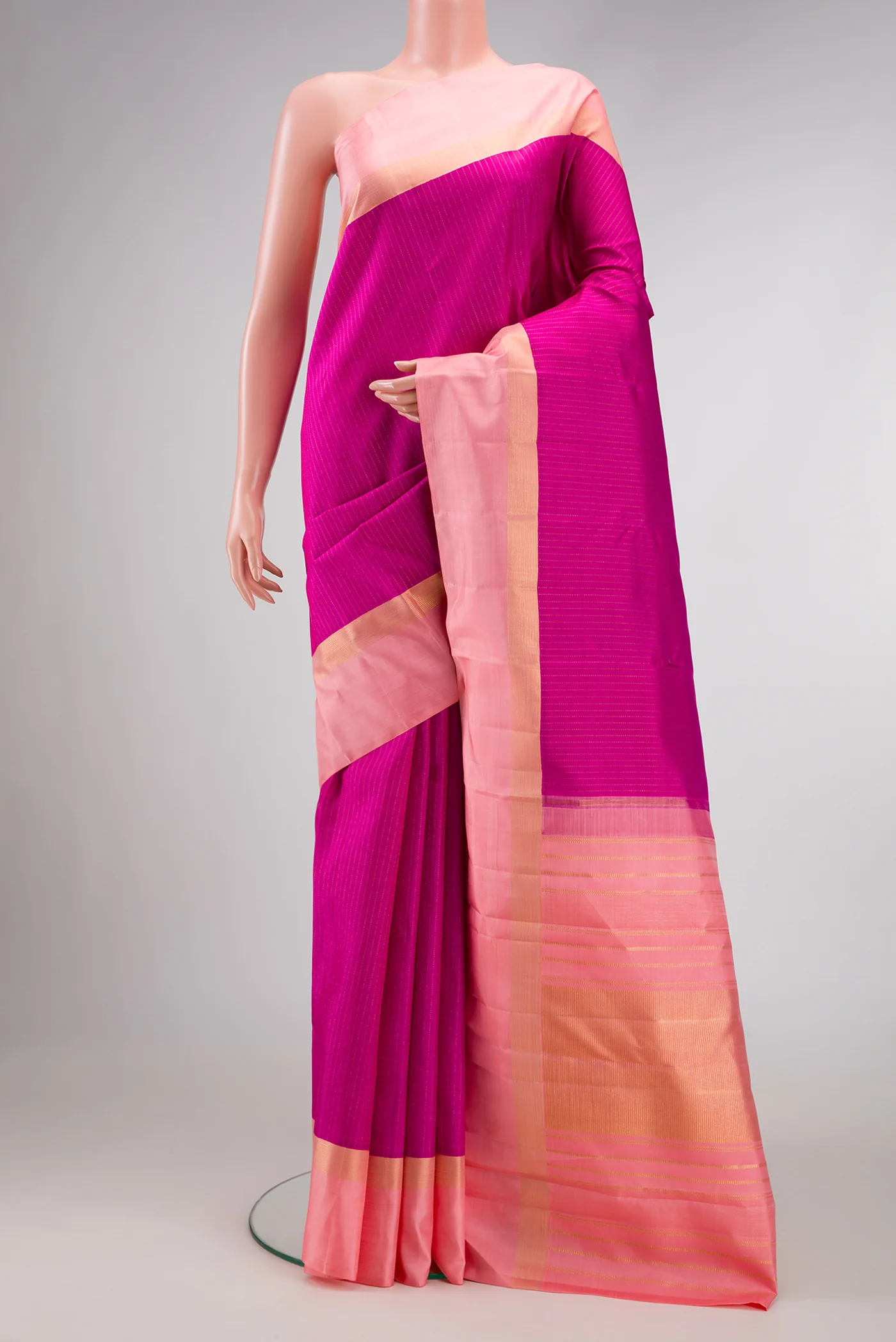 Rani Pink Kanjivaram Silk Saree
