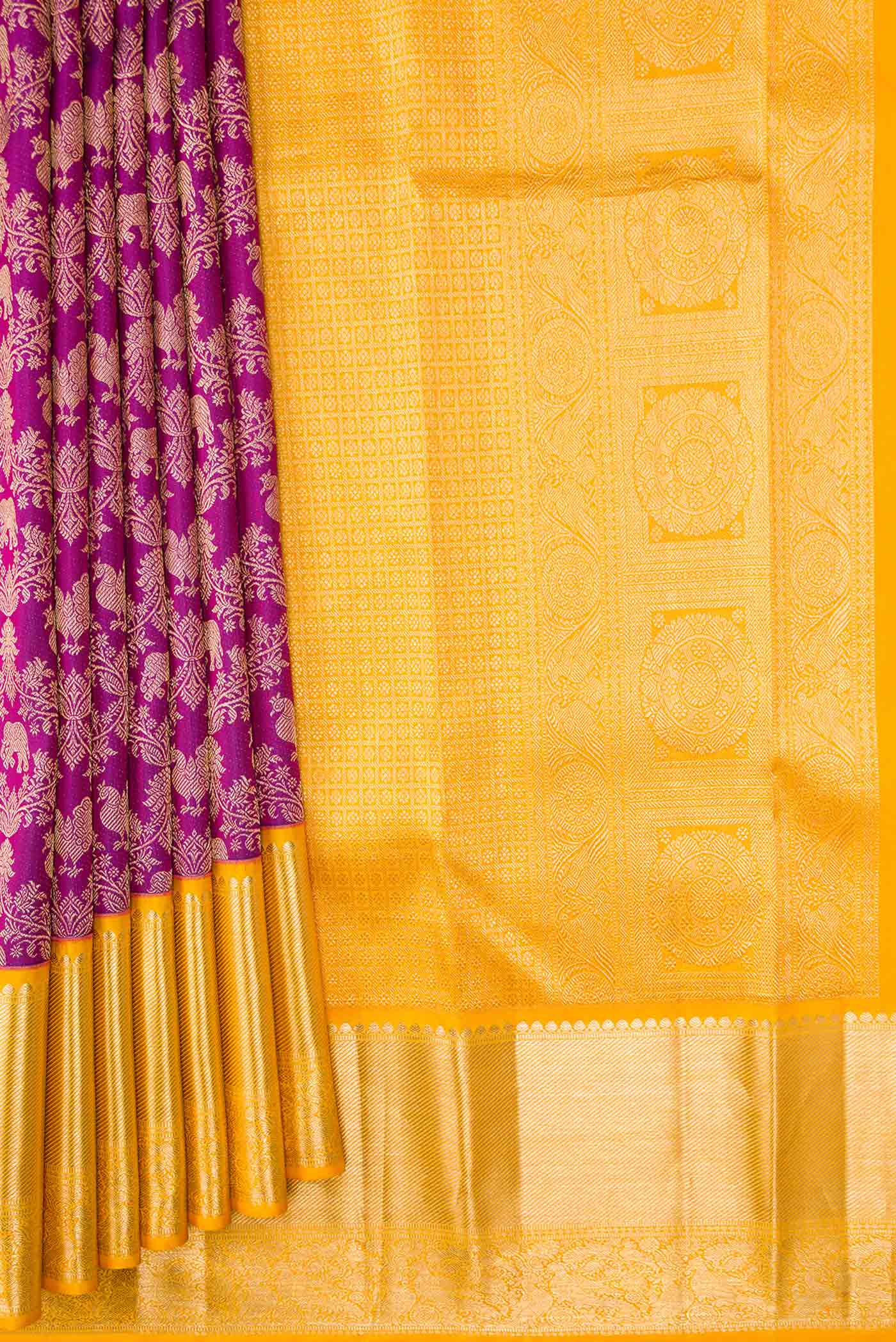 Purple Kanjivaram Silk Saree - Image 4