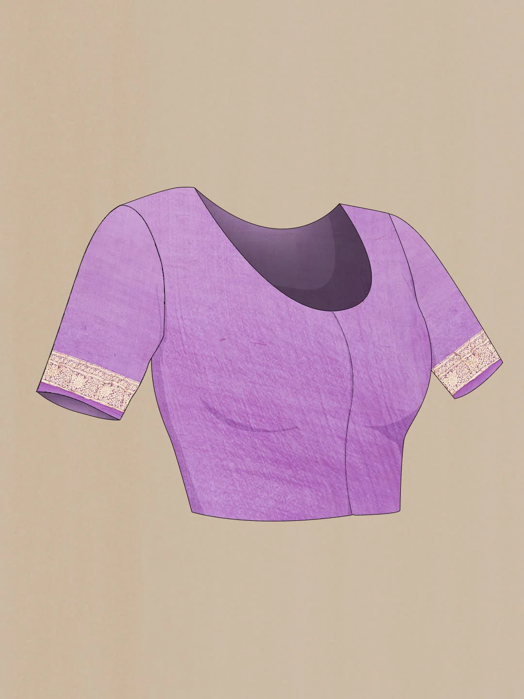 Purple Dual Tone Mysore Georgette Saree - Image 6