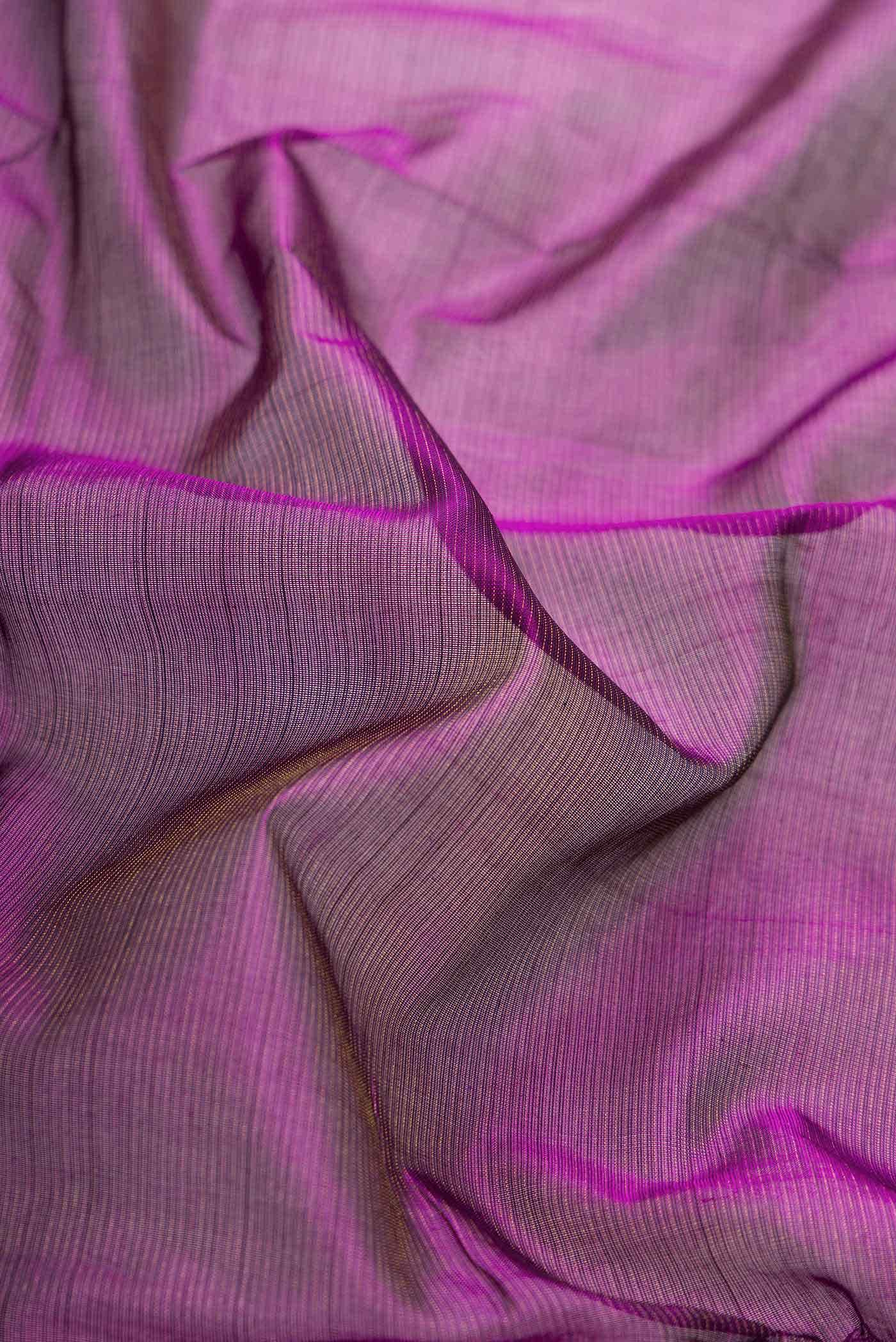 Purple Dual Tone Silk Cotton Saree - Image 2